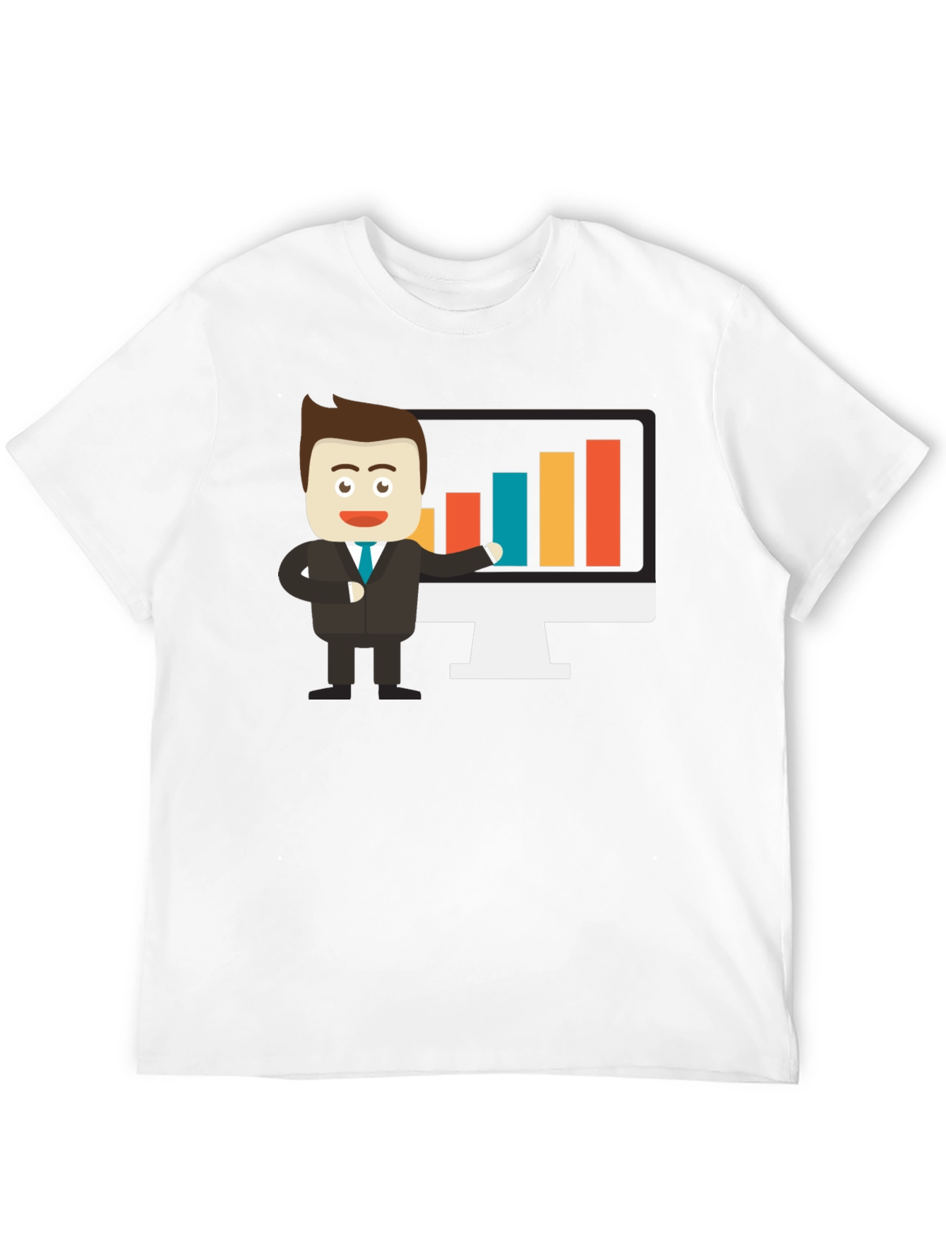 Cartoon Business Man Graph T-Shirt
