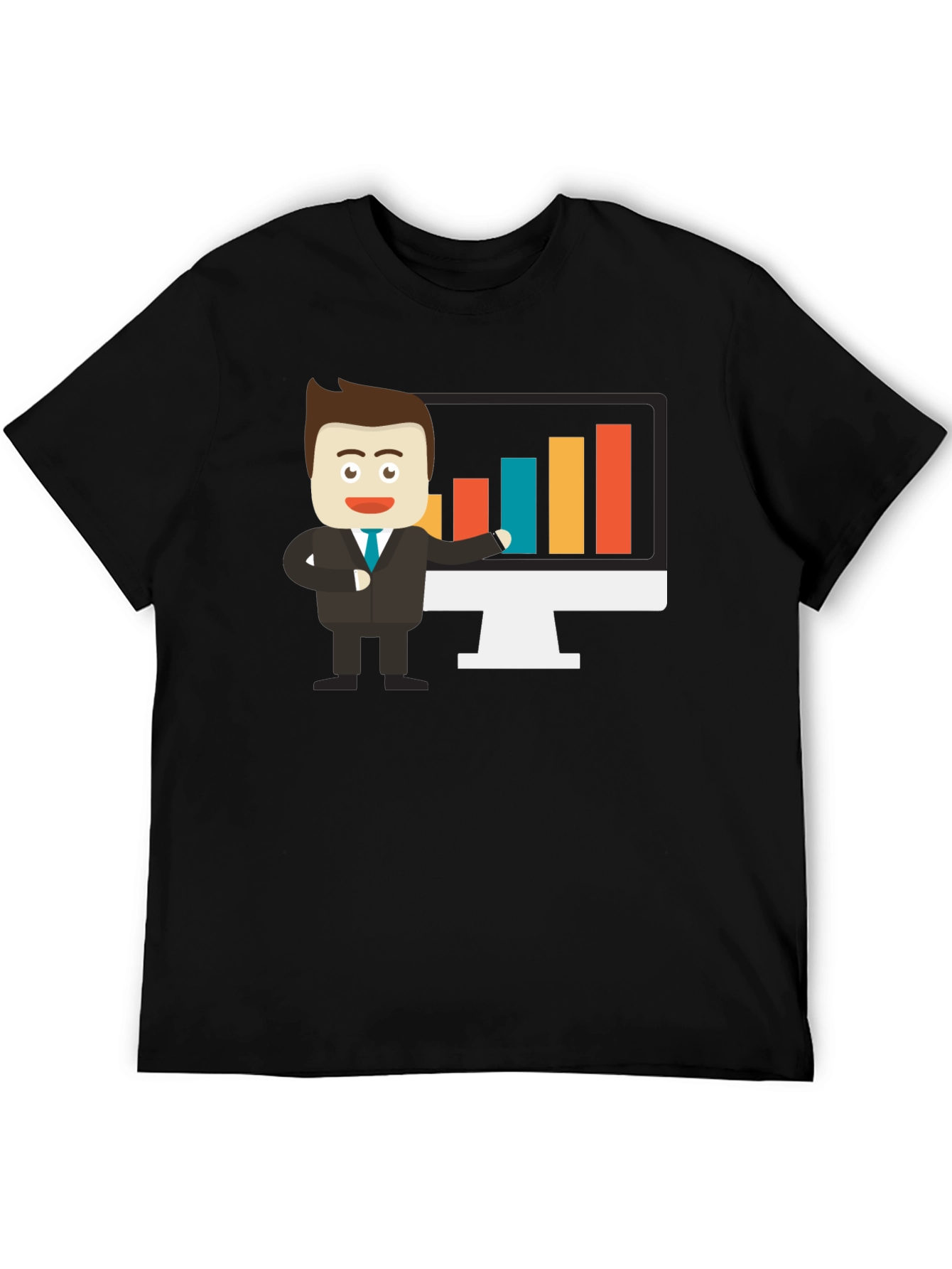 Cartoon Business Man Graph T-Shirt