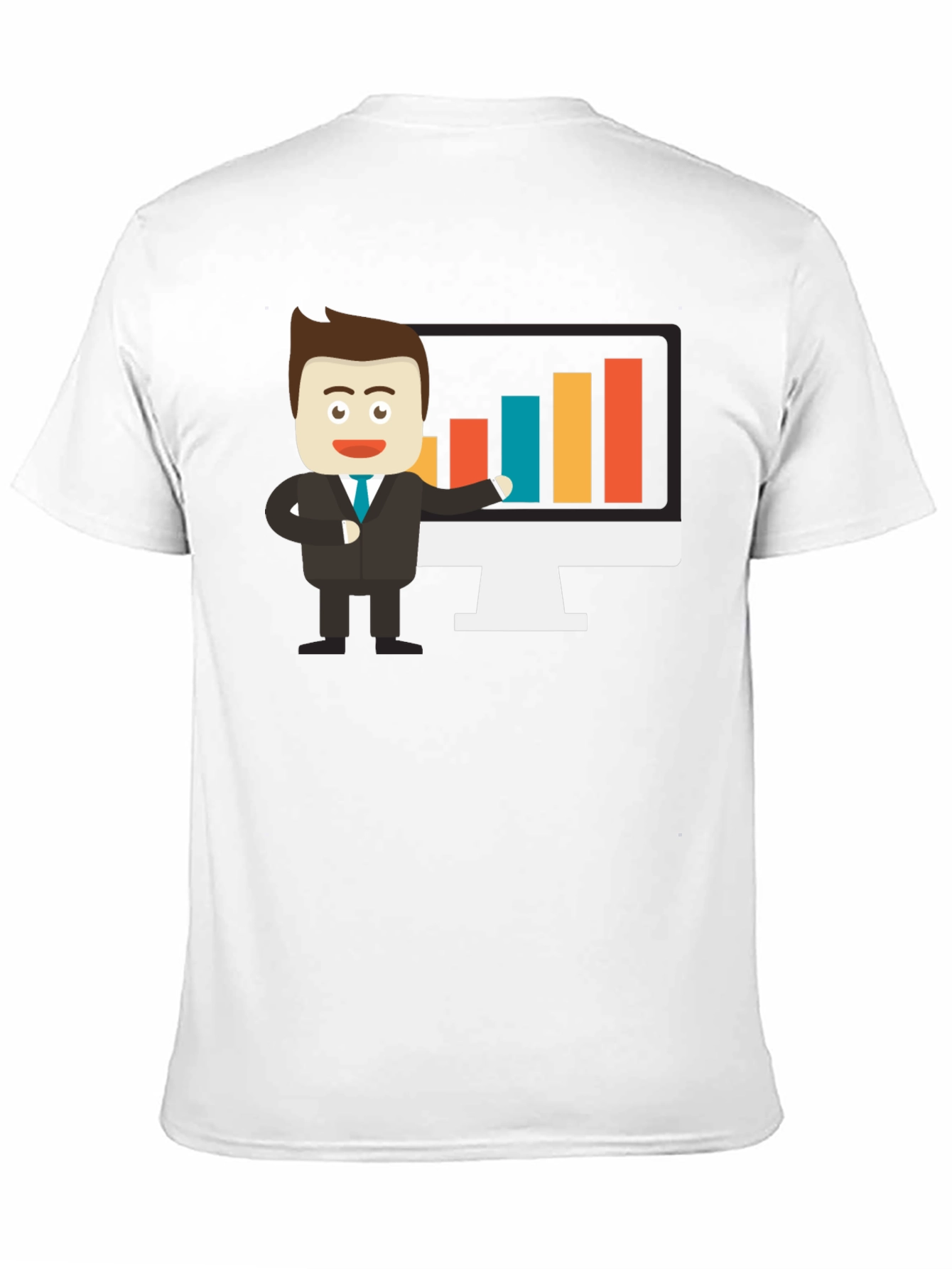 Cartoon Business Man Graph T-Shirt
