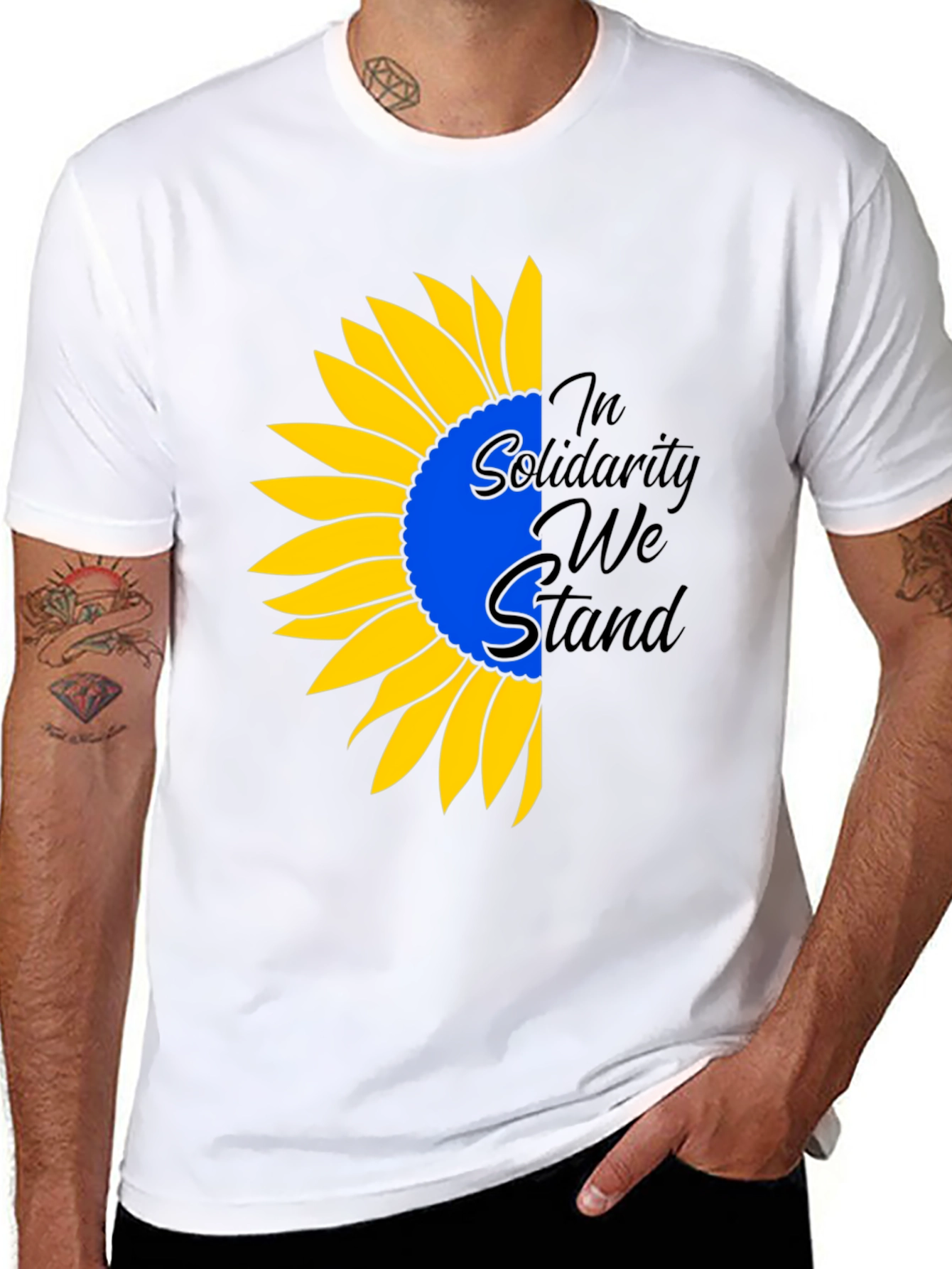 Ukraine Solidarity Sunflower Graphic Tee