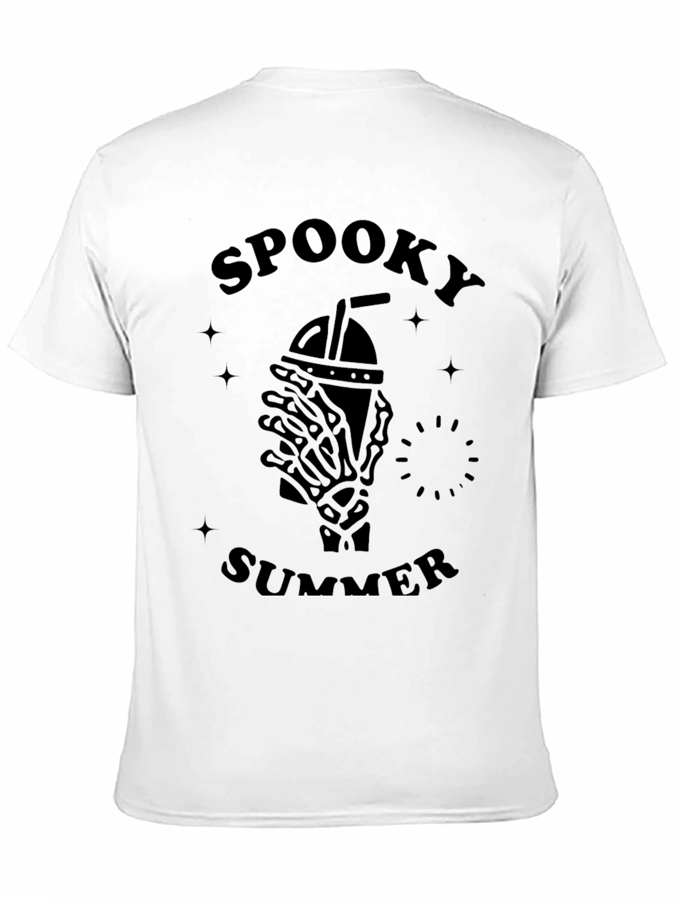 Spooky Summer Graphic T-Shirt - Skeleton Hand Iced Drink
