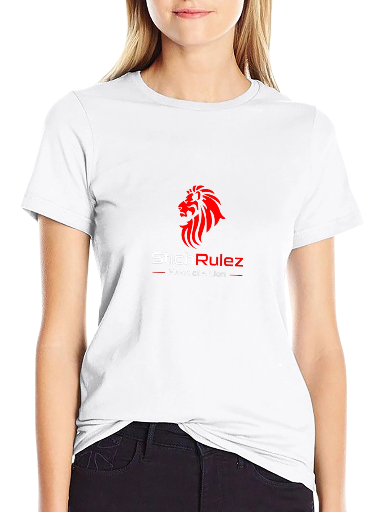 StichRulez Lion Heart Graphic T-Shirt - Premium Black Tee
