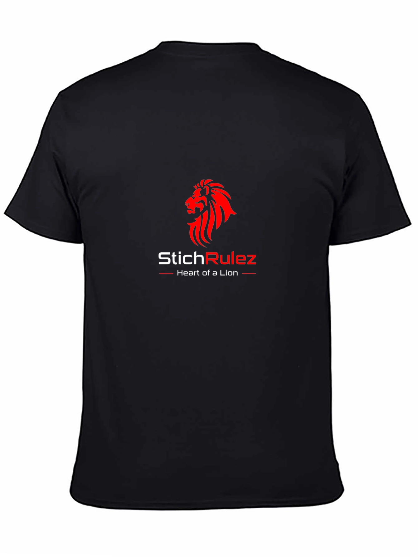 StichRulez Lion Heart Graphic T-Shirt - Premium Black Tee