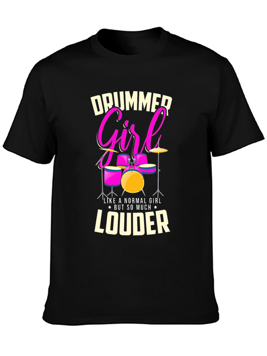 Drummer Girl T-Shirt - Loud & Proud Music Tee