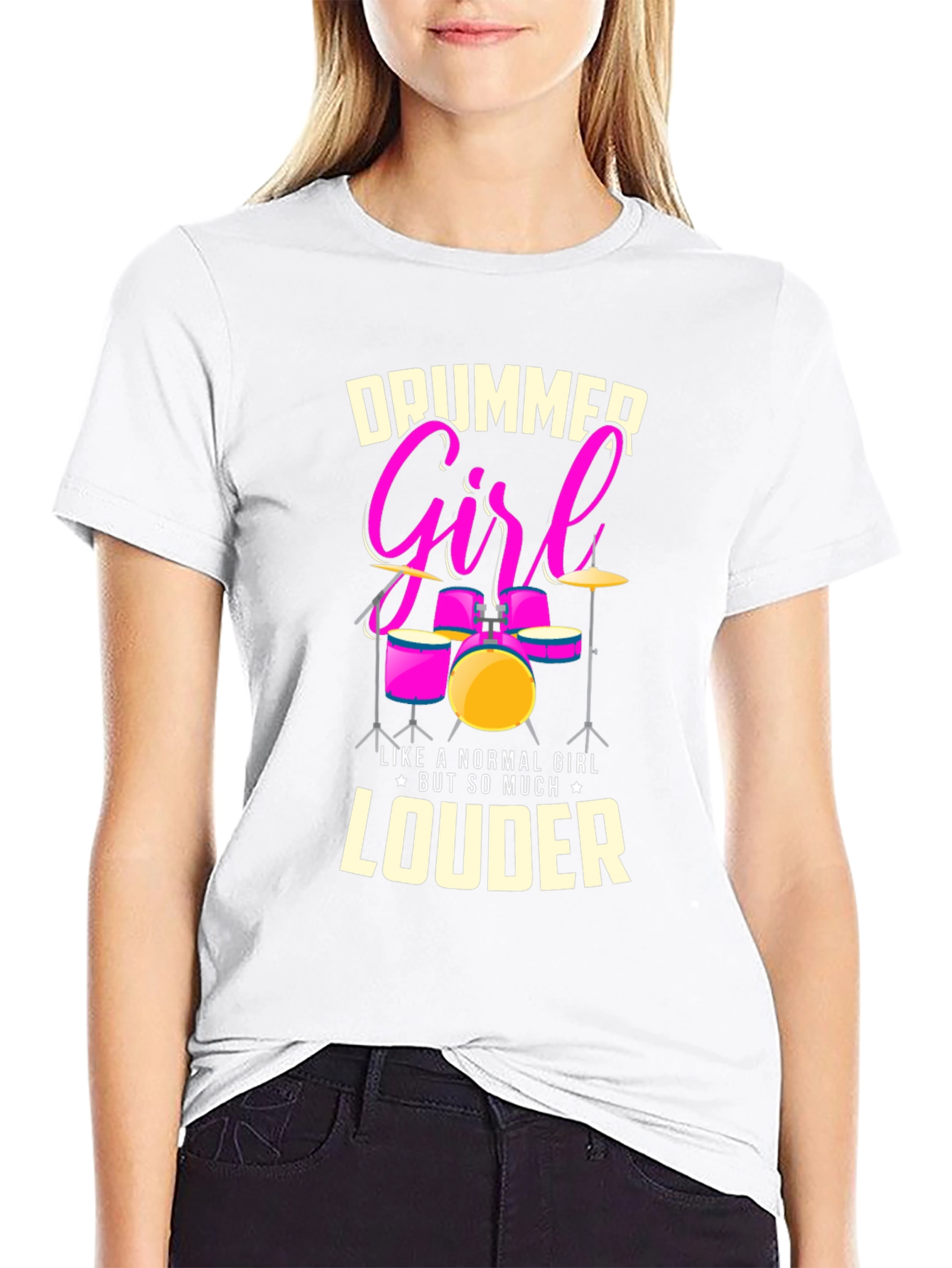 Drummer Girl T-Shirt - Loud & Proud Music Tee