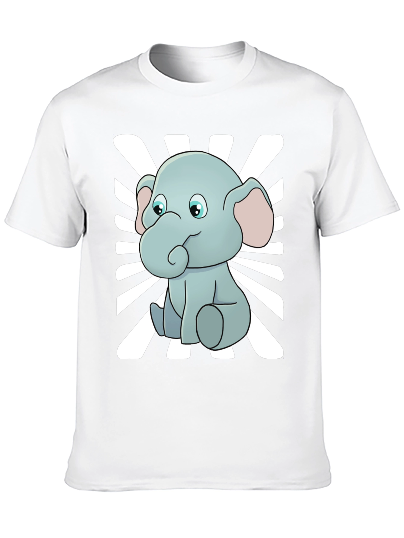 Cute Elephant Graphic Tee - Black Cotton Blend