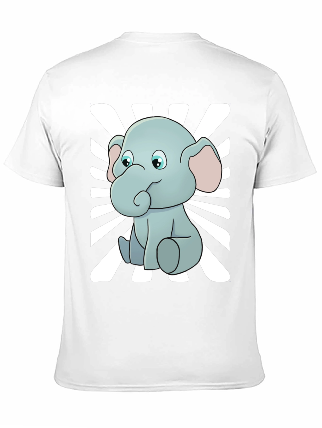 Cute Elephant Graphic Tee - Black Cotton Blend