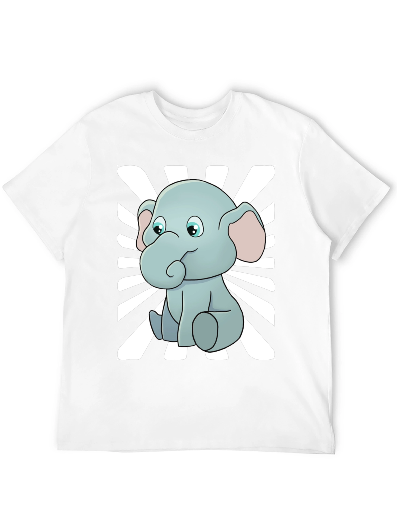 Cute Elephant Graphic Tee - Black Cotton Blend