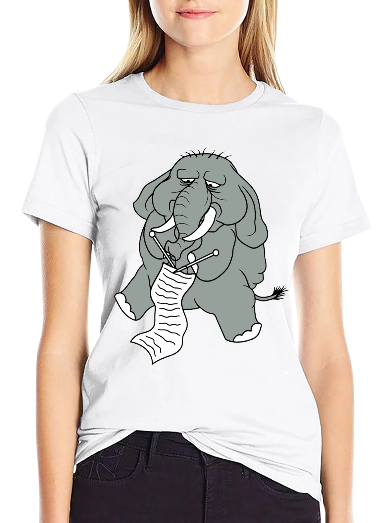 Knitting Elephant Graphic Tee