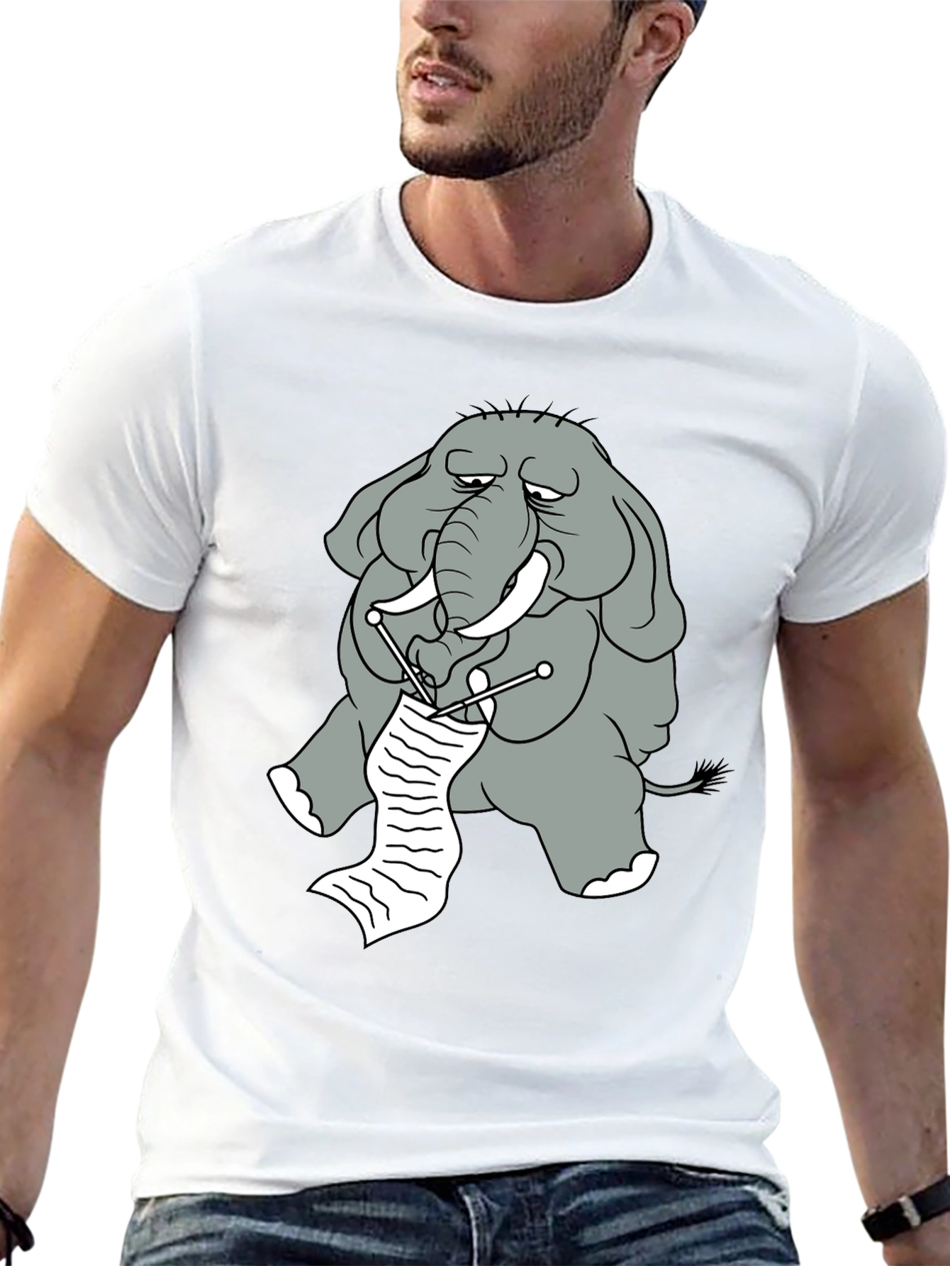 Knitting Elephant Graphic Tee