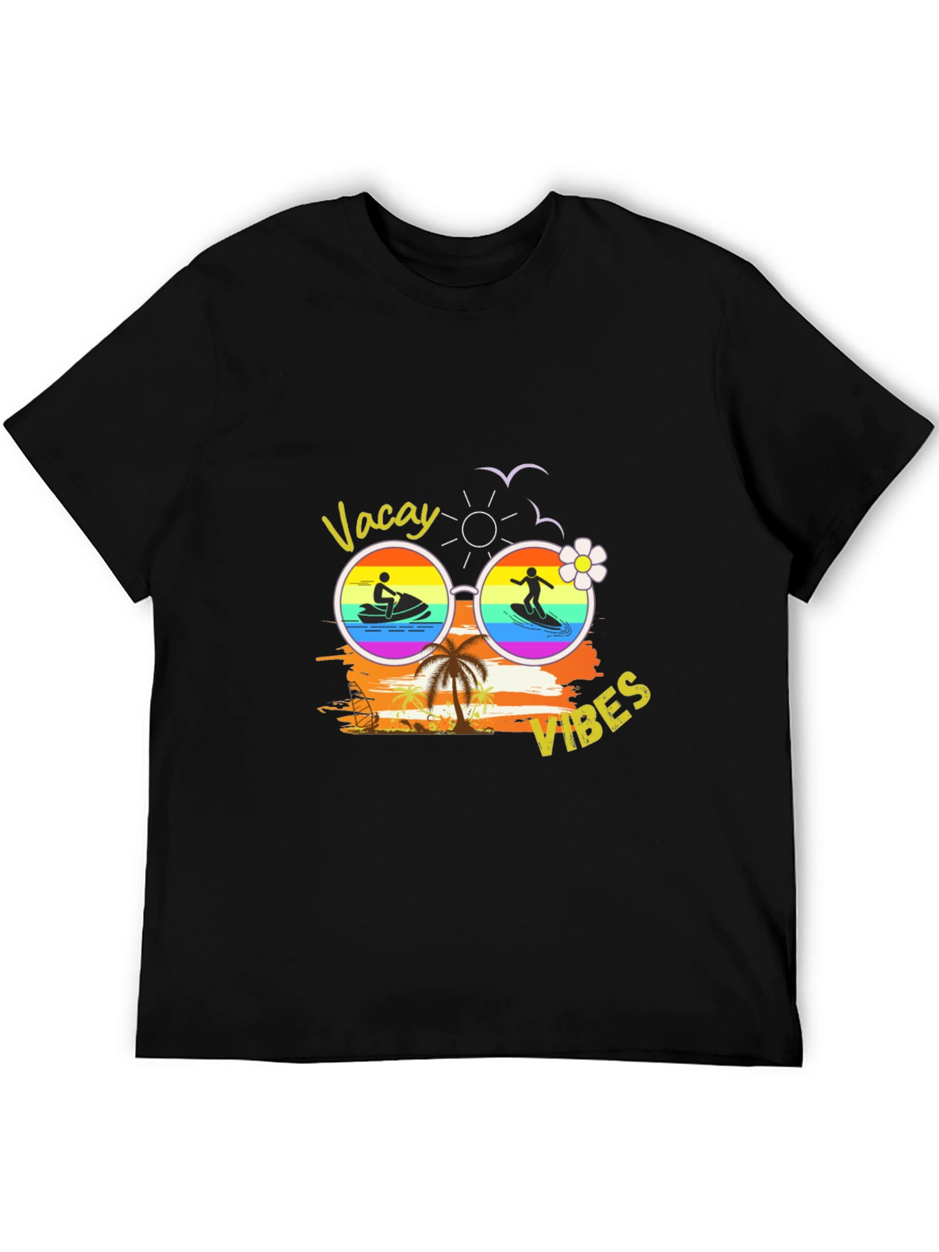 Vacay Vibes T-Shirt | Black Summer Tee