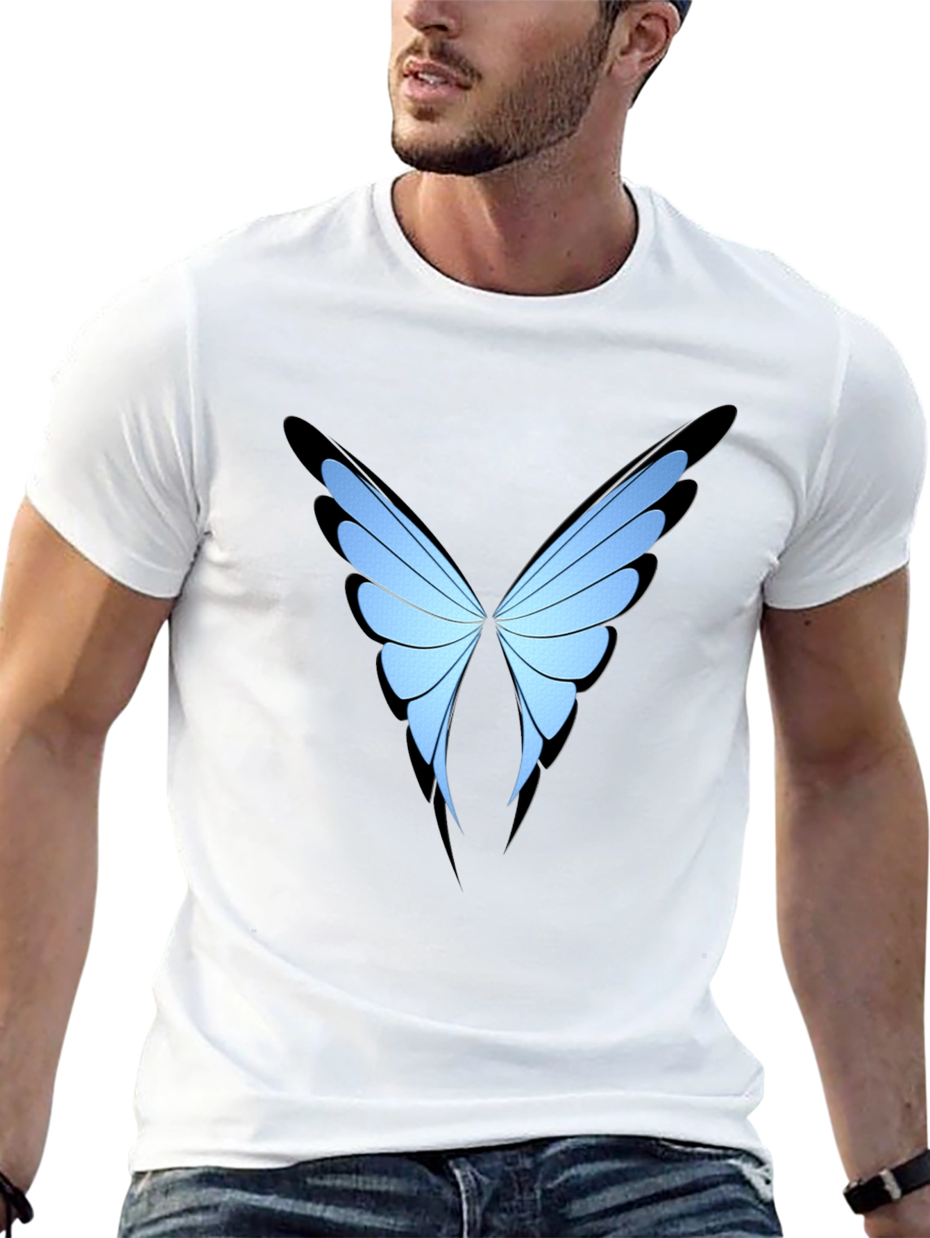 Butterfly Wing Graphic Black T-Shirt