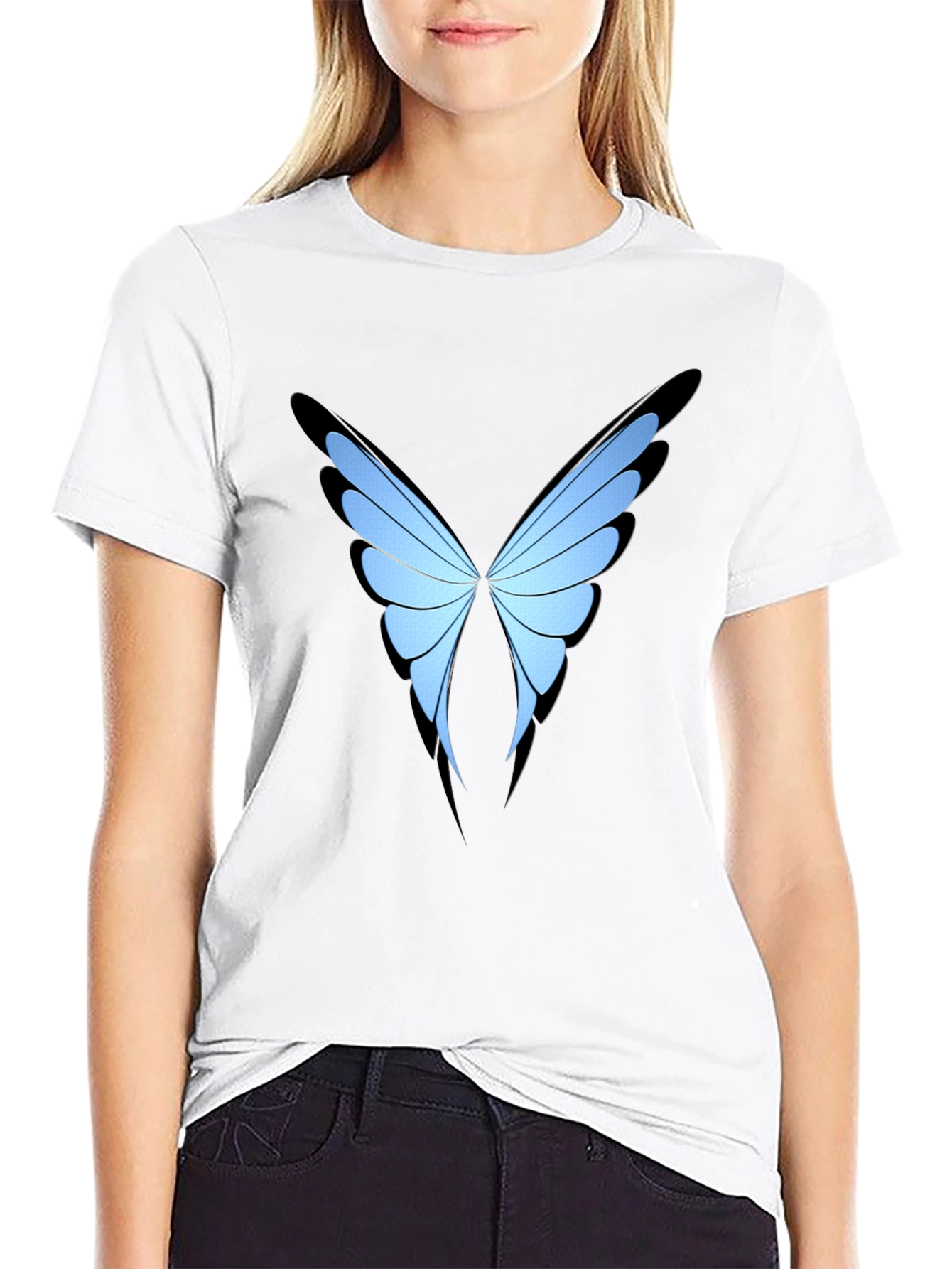 Butterfly Wing Graphic Black T-Shirt