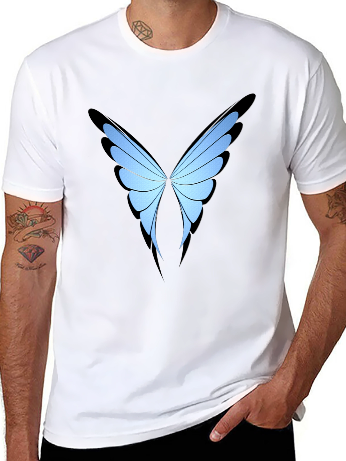 Butterfly Wing Graphic Black T-Shirt