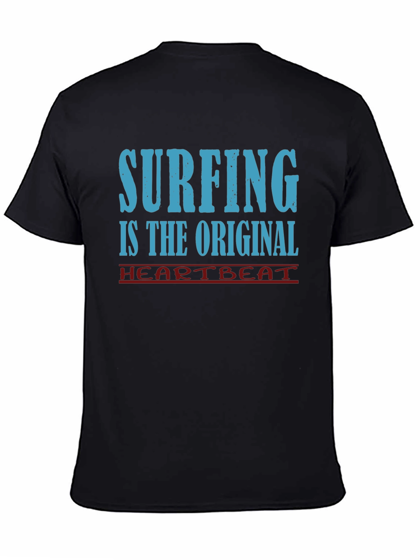 Surfing Original Heartbeat Tee - Black Cotton