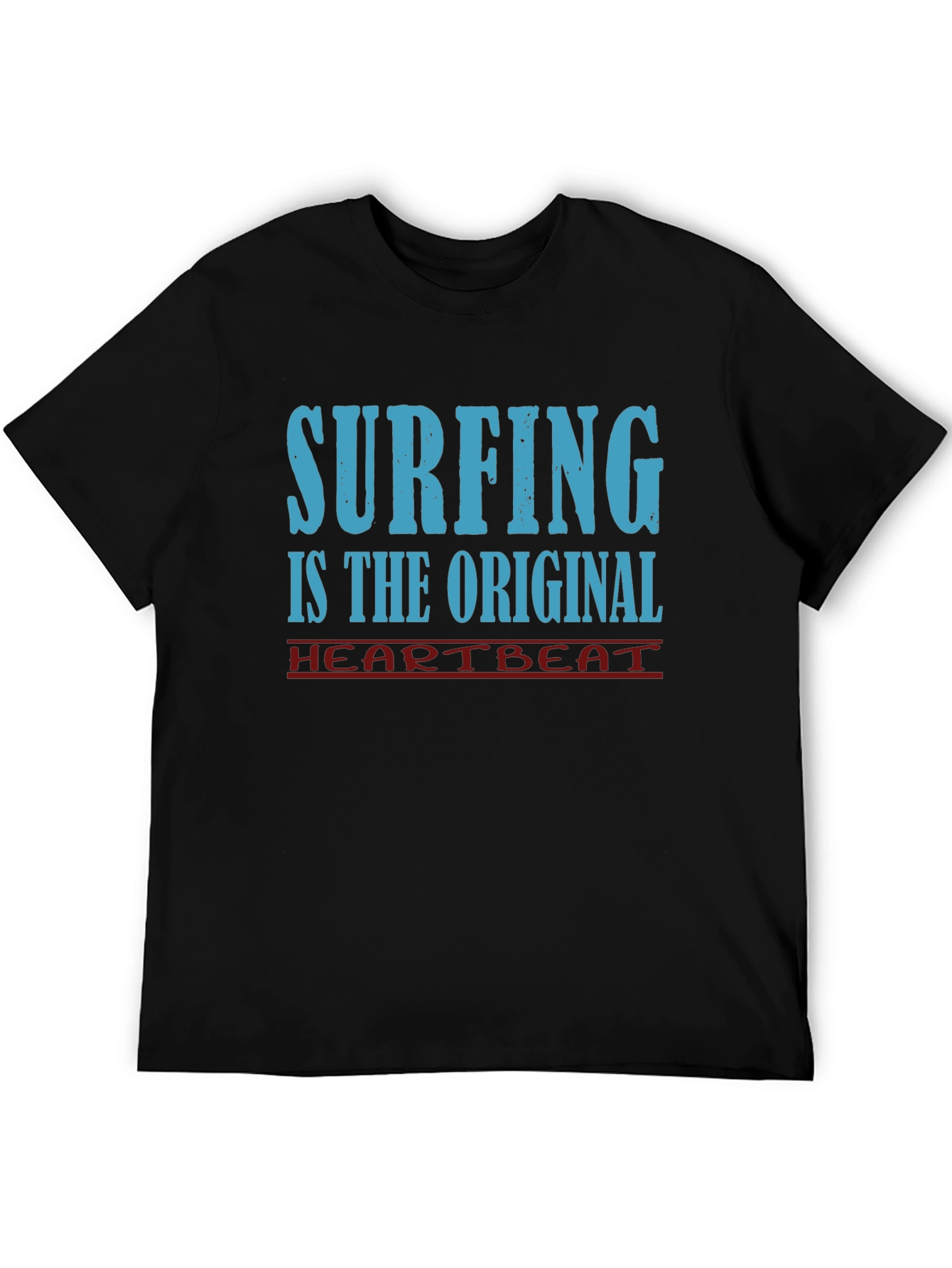 Surfing Original Heartbeat Tee - Black Cotton