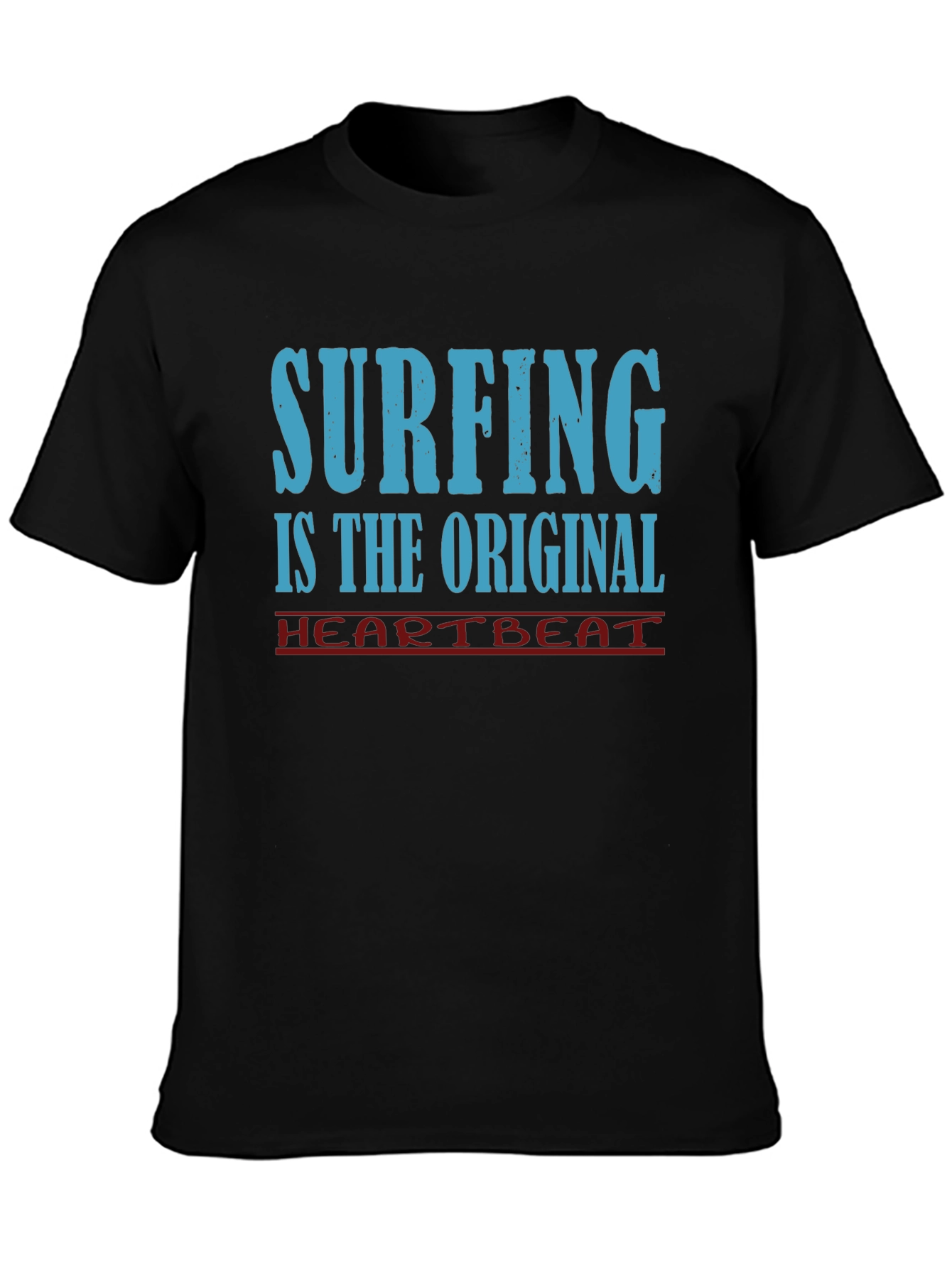 Surfing Original Heartbeat Tee - Black Cotton