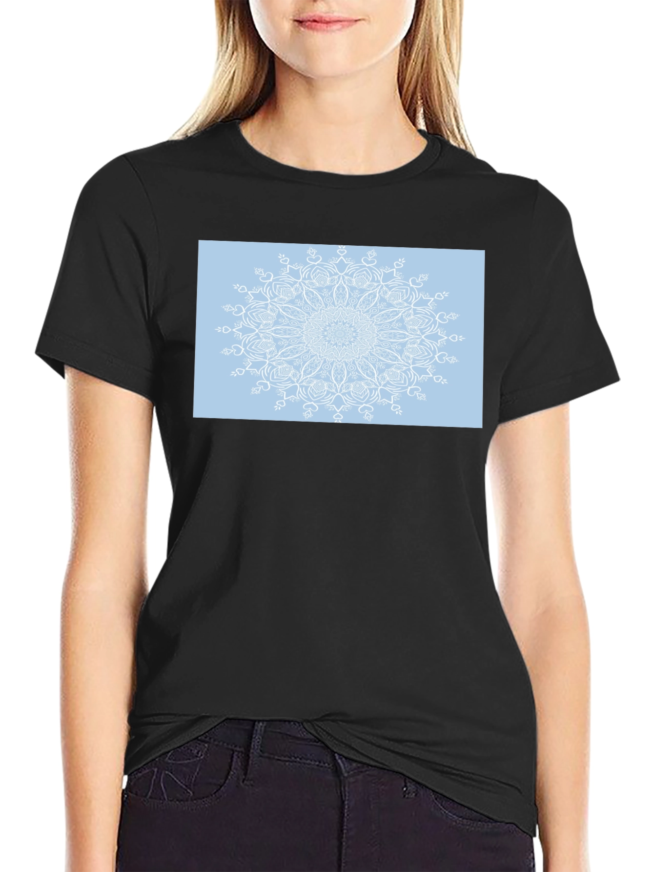 Mandala Graphic Print Black T-Shirt