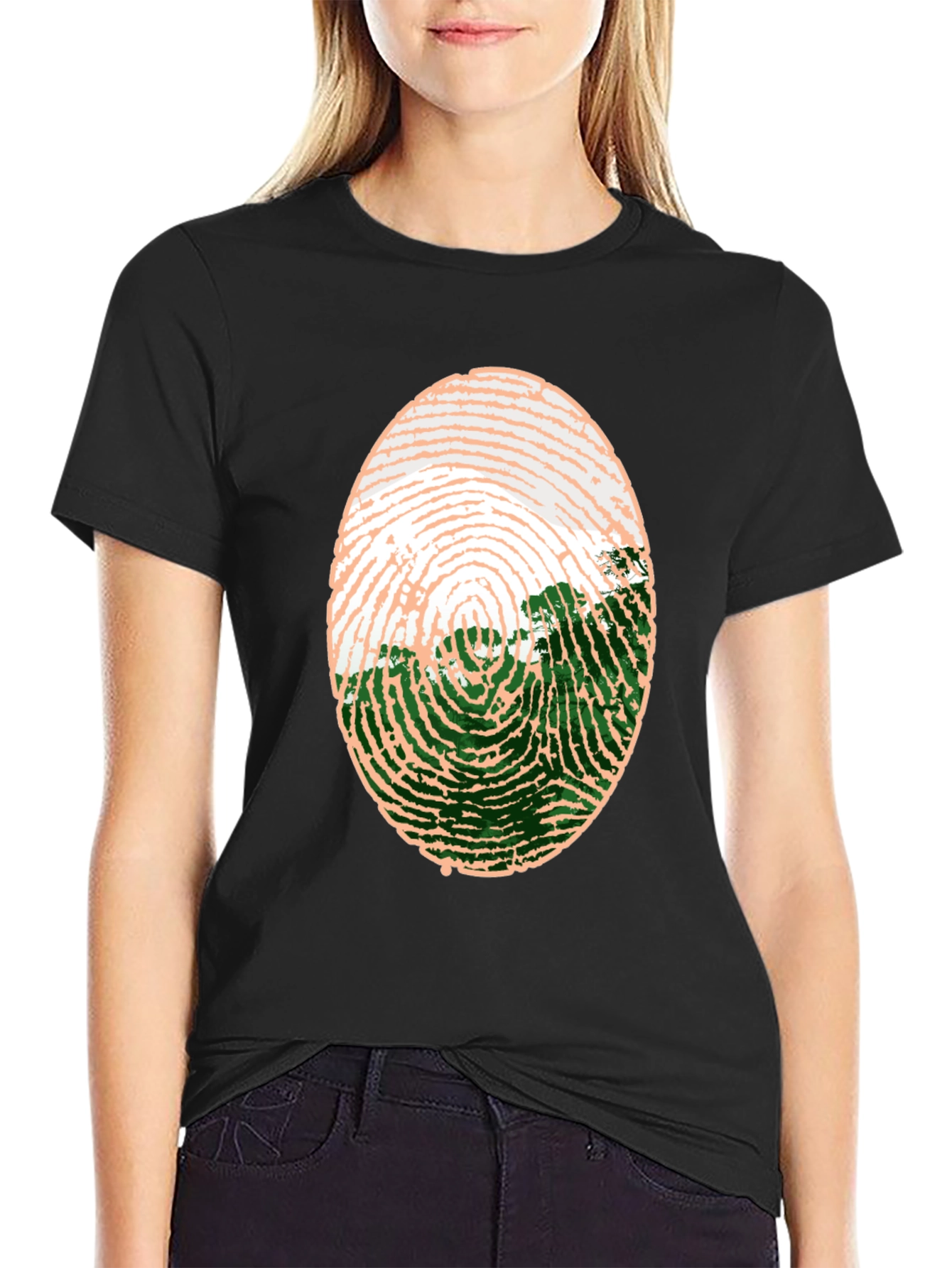 Unique Fingerprint Landscape Graphic Tee