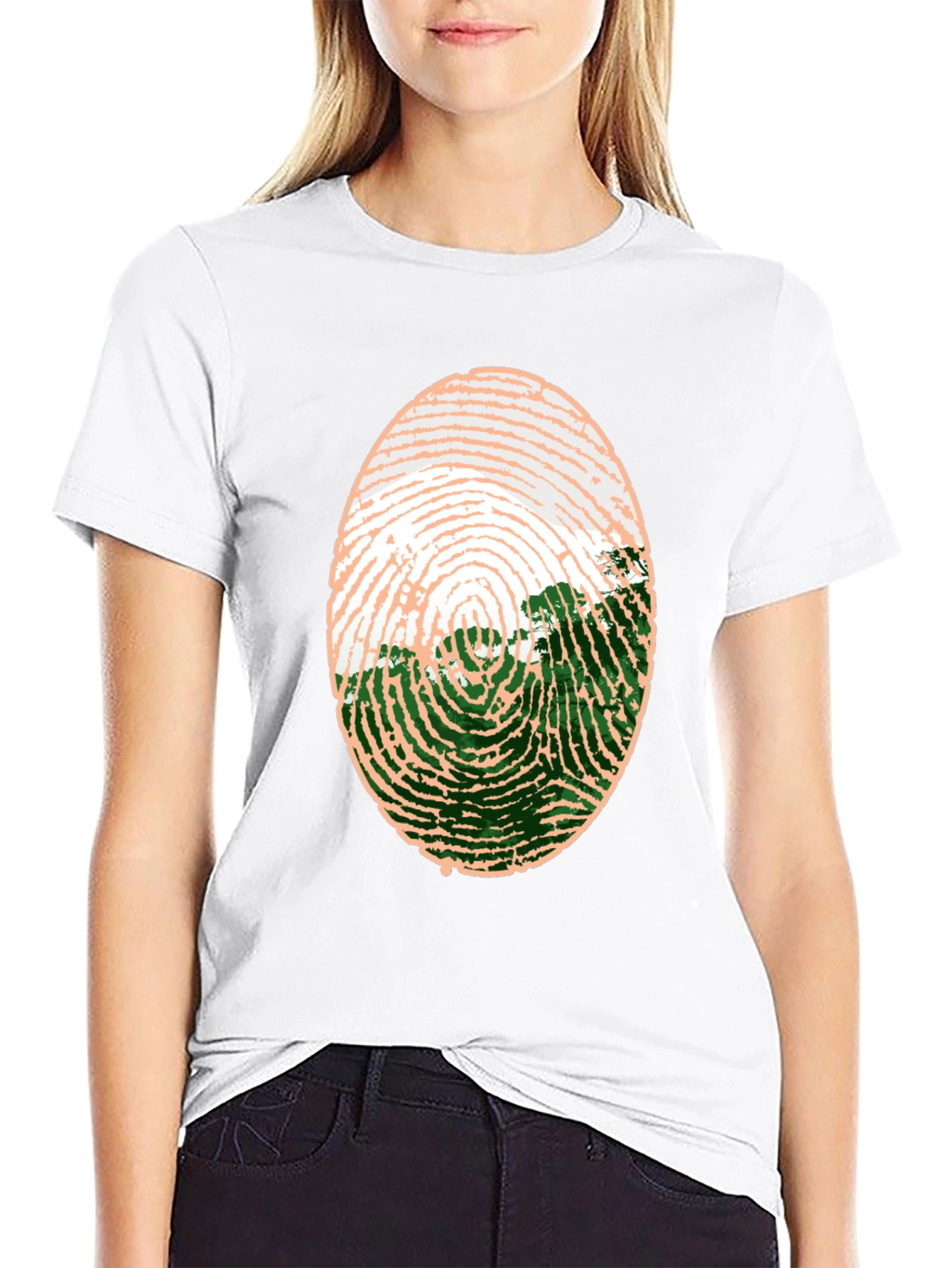 Unique Fingerprint Landscape Graphic Tee