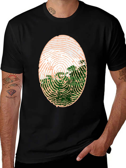 Unique Fingerprint Landscape Graphic Tee