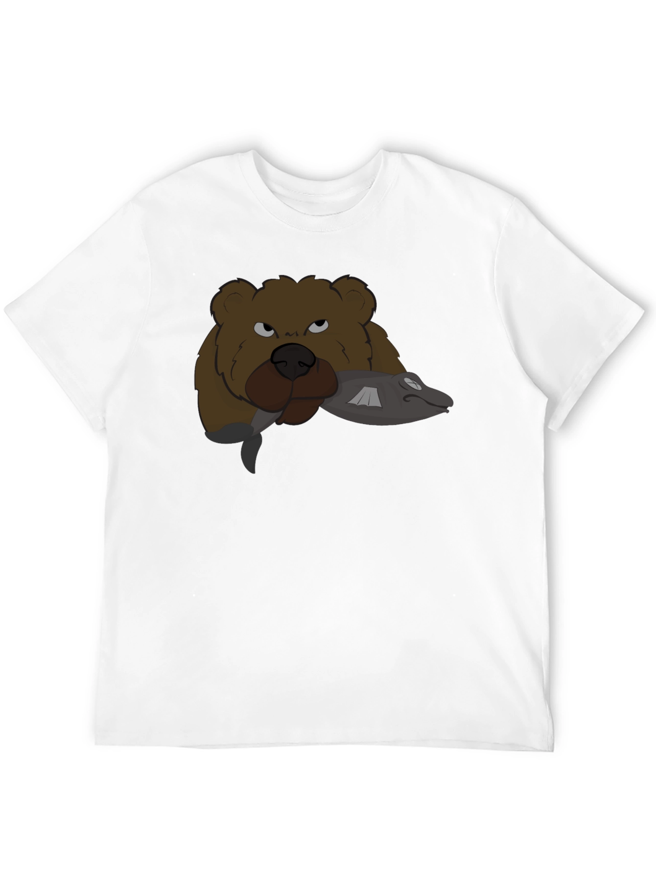 Bear & Fish Graphic Tee - Mens Black T-Shirt