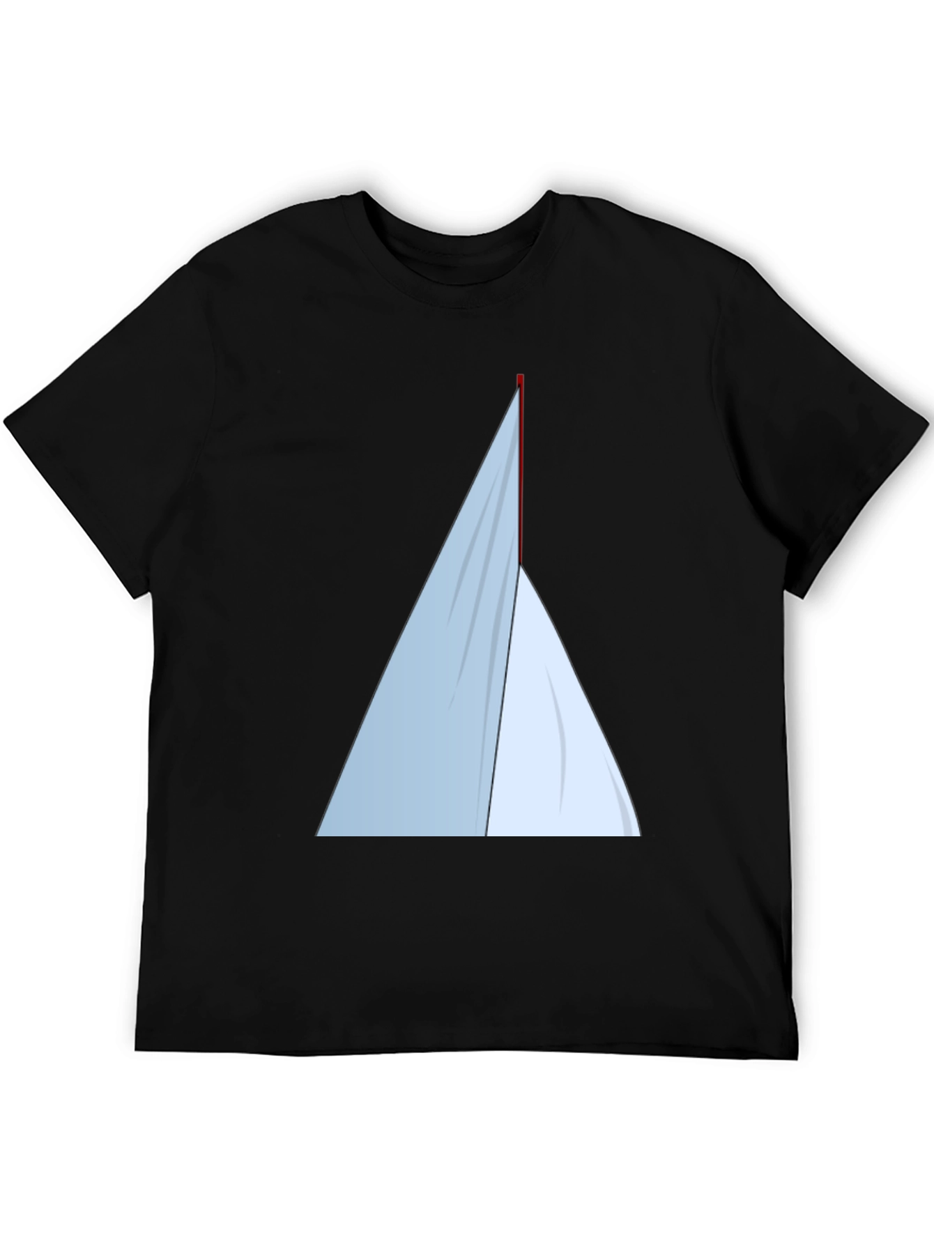 Minimalist Sailboat Graphic Tee - Black
