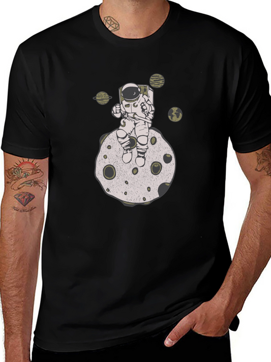 Astronaut on Moon Graphic T-Shirt - Relaxed Fit