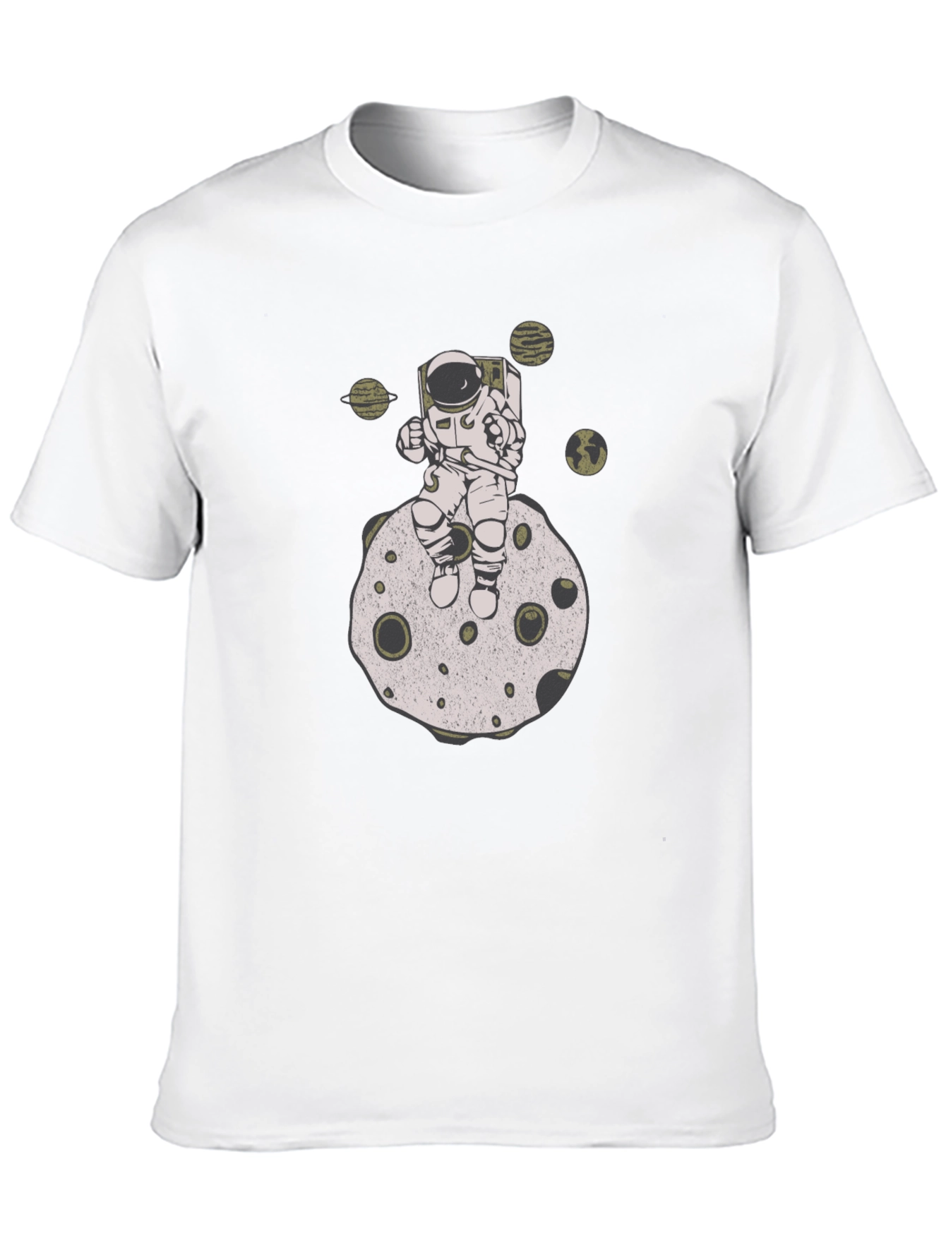 Astronaut on Moon Graphic T-Shirt - Relaxed Fit