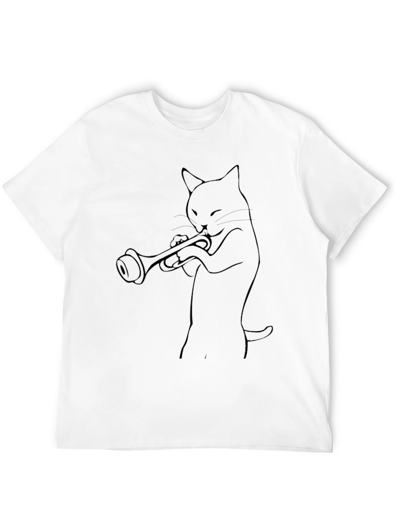 Cool Cat Trumpet Player Graphic T-Shirt
