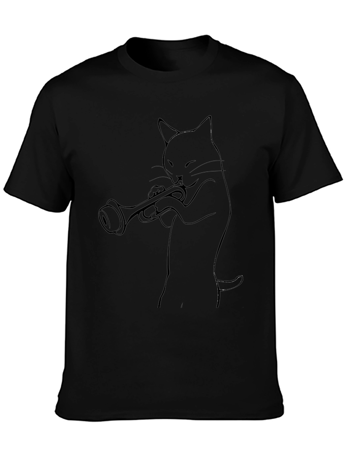 Cool Cat Trumpet Player Graphic T-Shirt