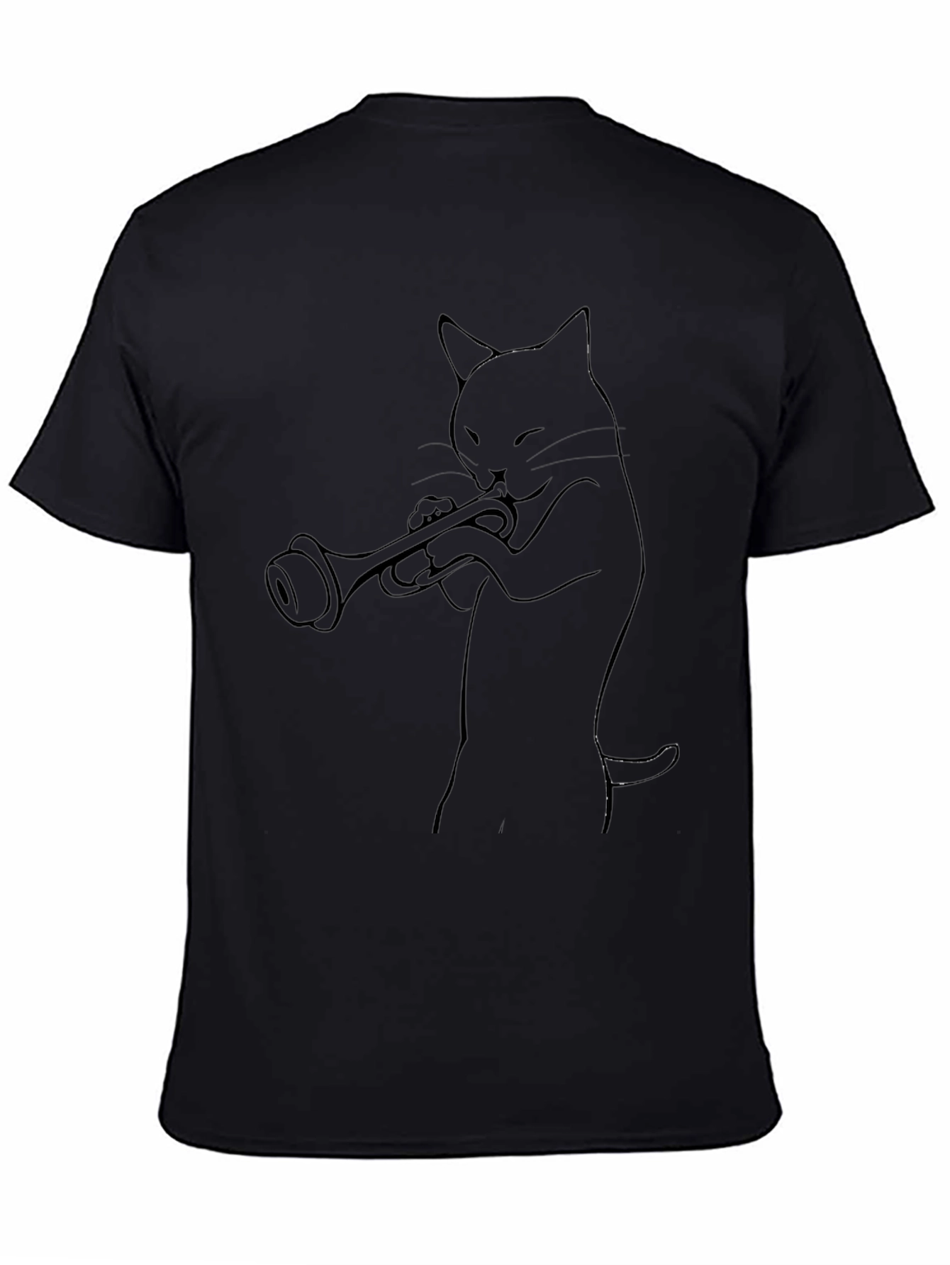 Cool Cat Trumpet Player Graphic T-Shirt