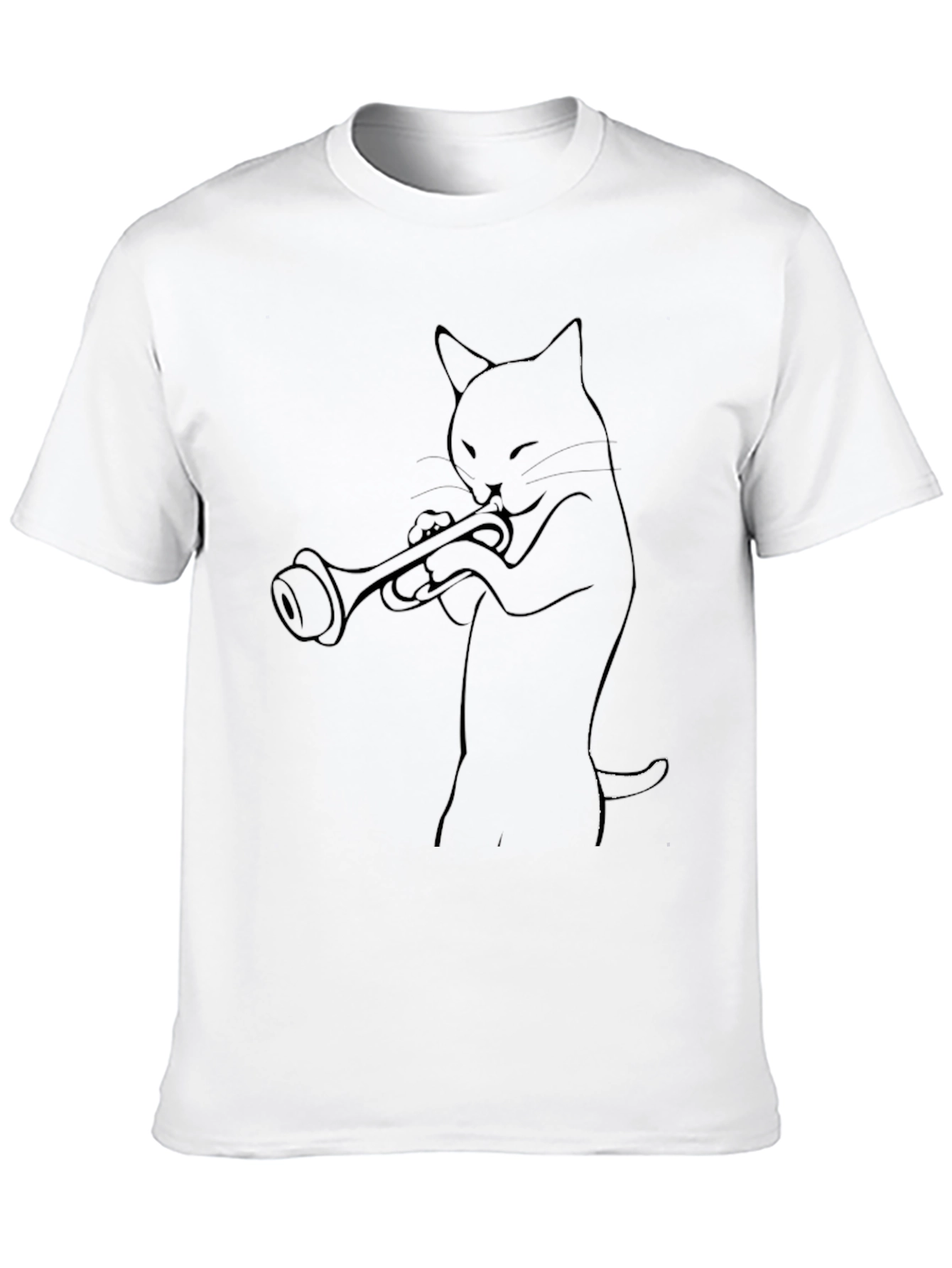 Cool Cat Trumpet Player Graphic T-Shirt