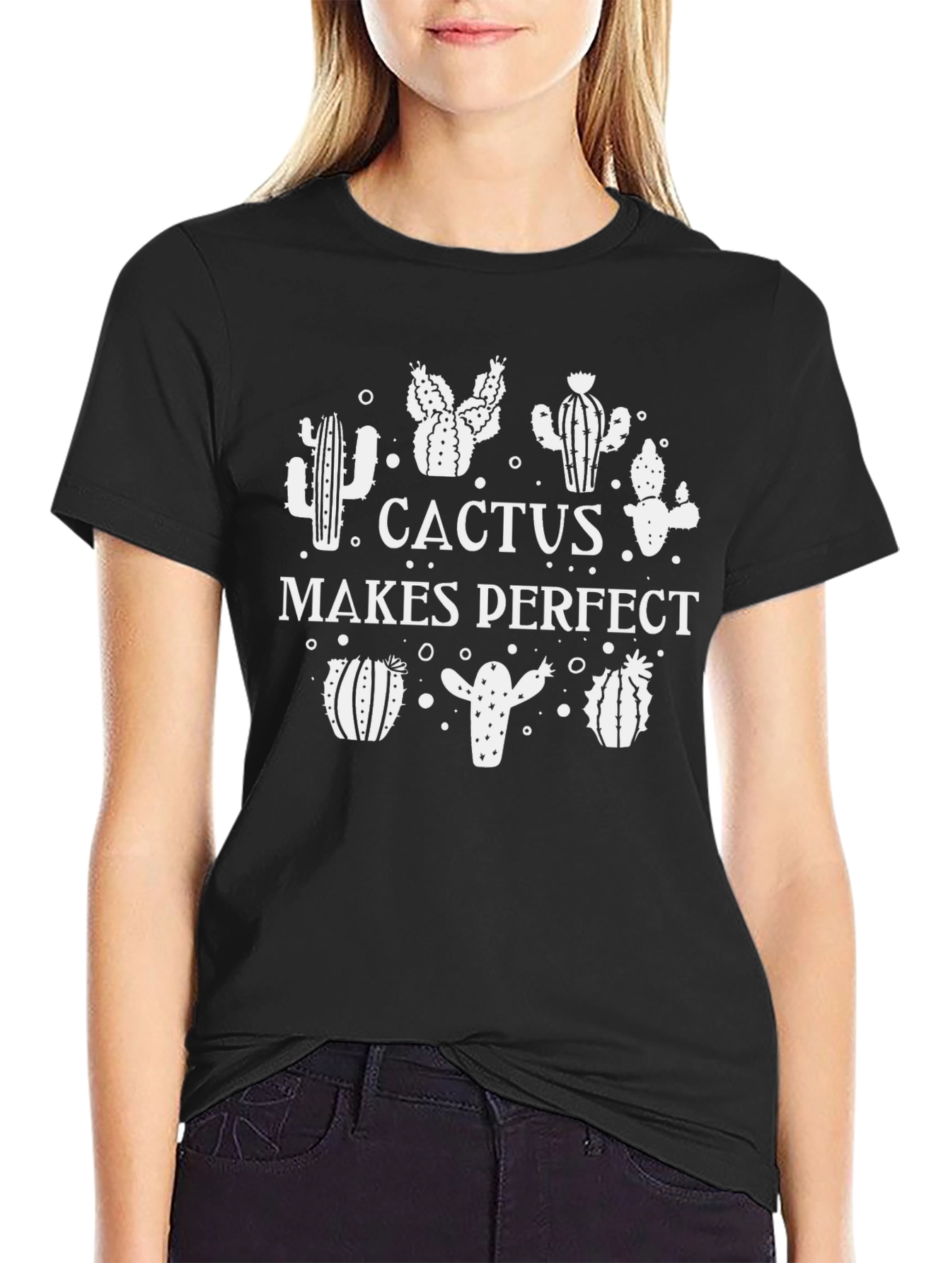 Cactus Makes Perfect Black T-Shirt