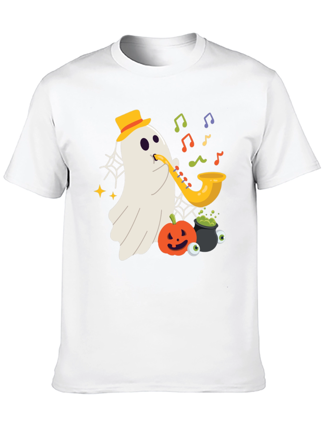 Spooky Sax Ghost T-Shirt - Halloween Vibes!