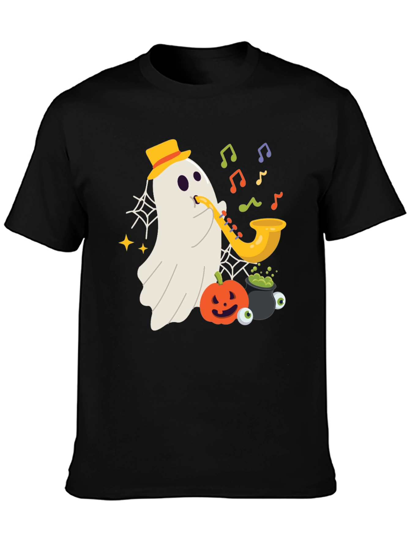 Spooky Sax Ghost T-Shirt - Halloween Vibes!