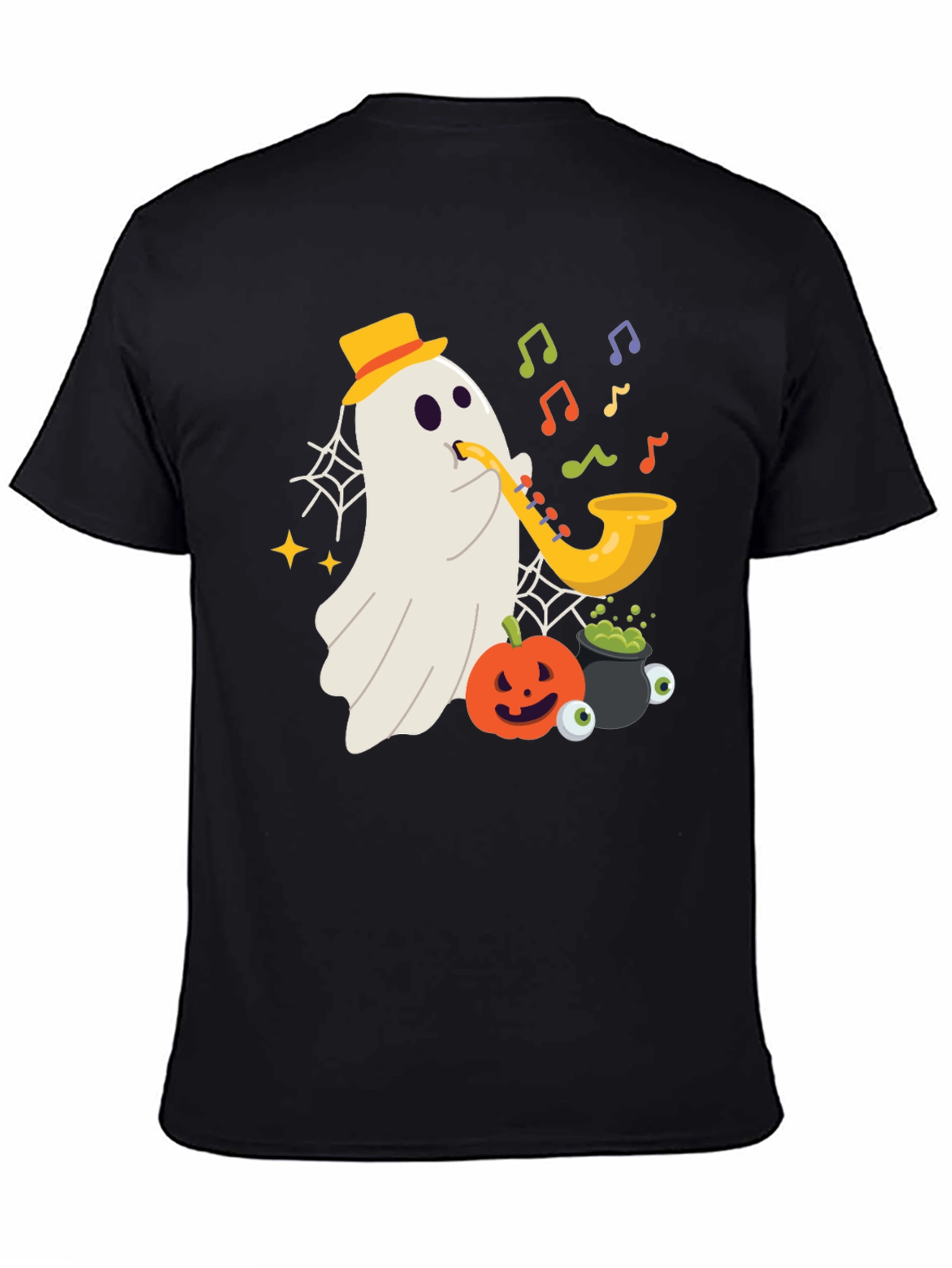 Spooky Sax Ghost T-Shirt - Halloween Vibes!