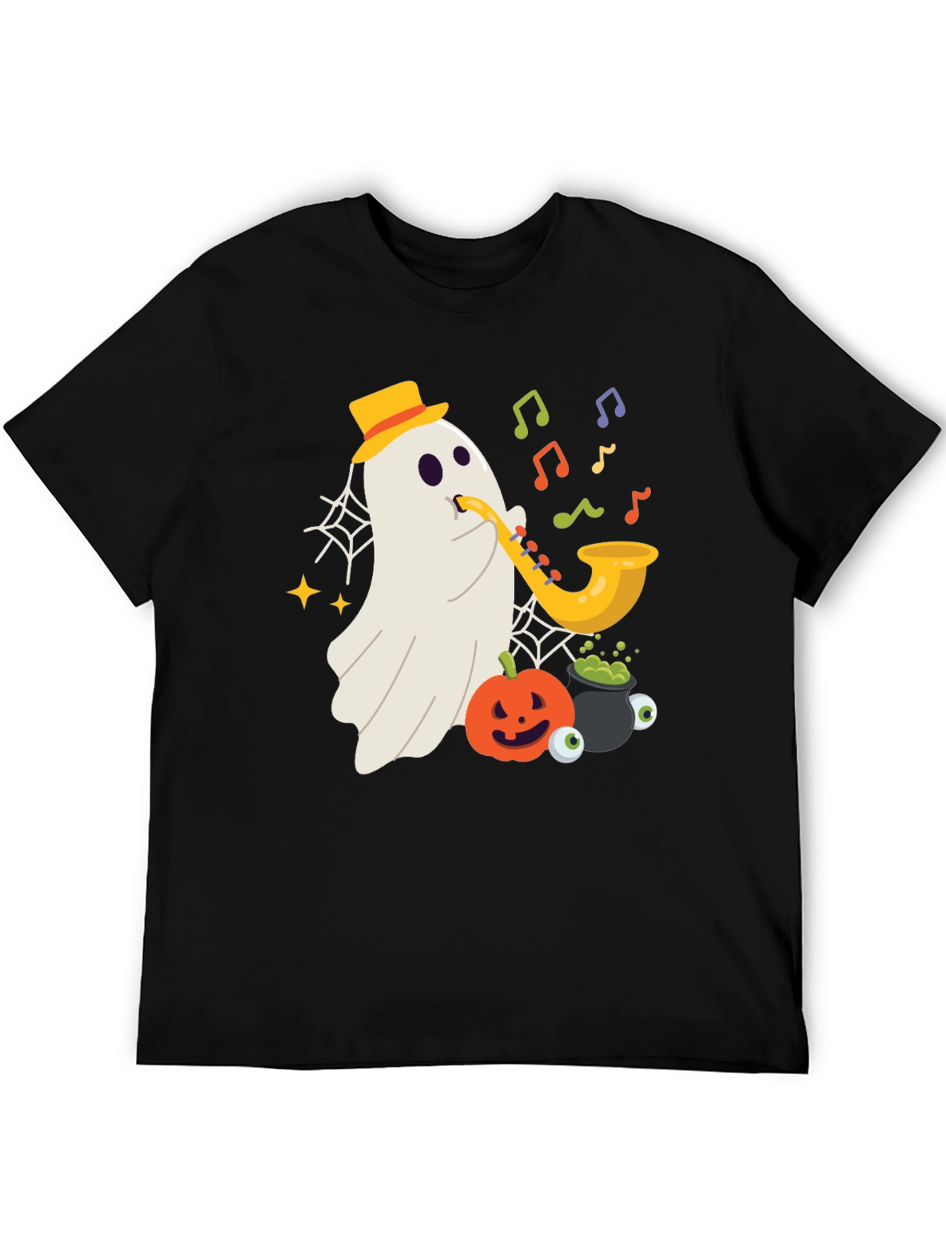 Spooky Sax Ghost T-Shirt - Halloween Vibes!