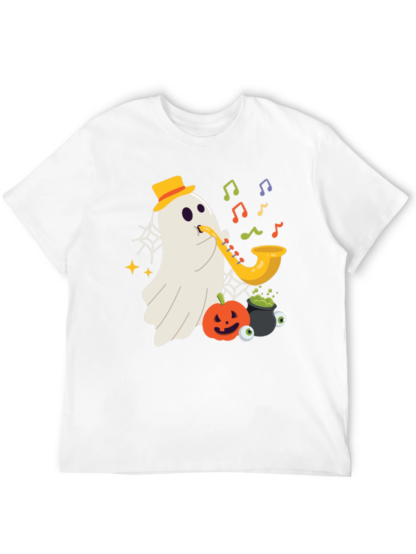 Spooky Sax Ghost T-Shirt - Halloween Vibes!