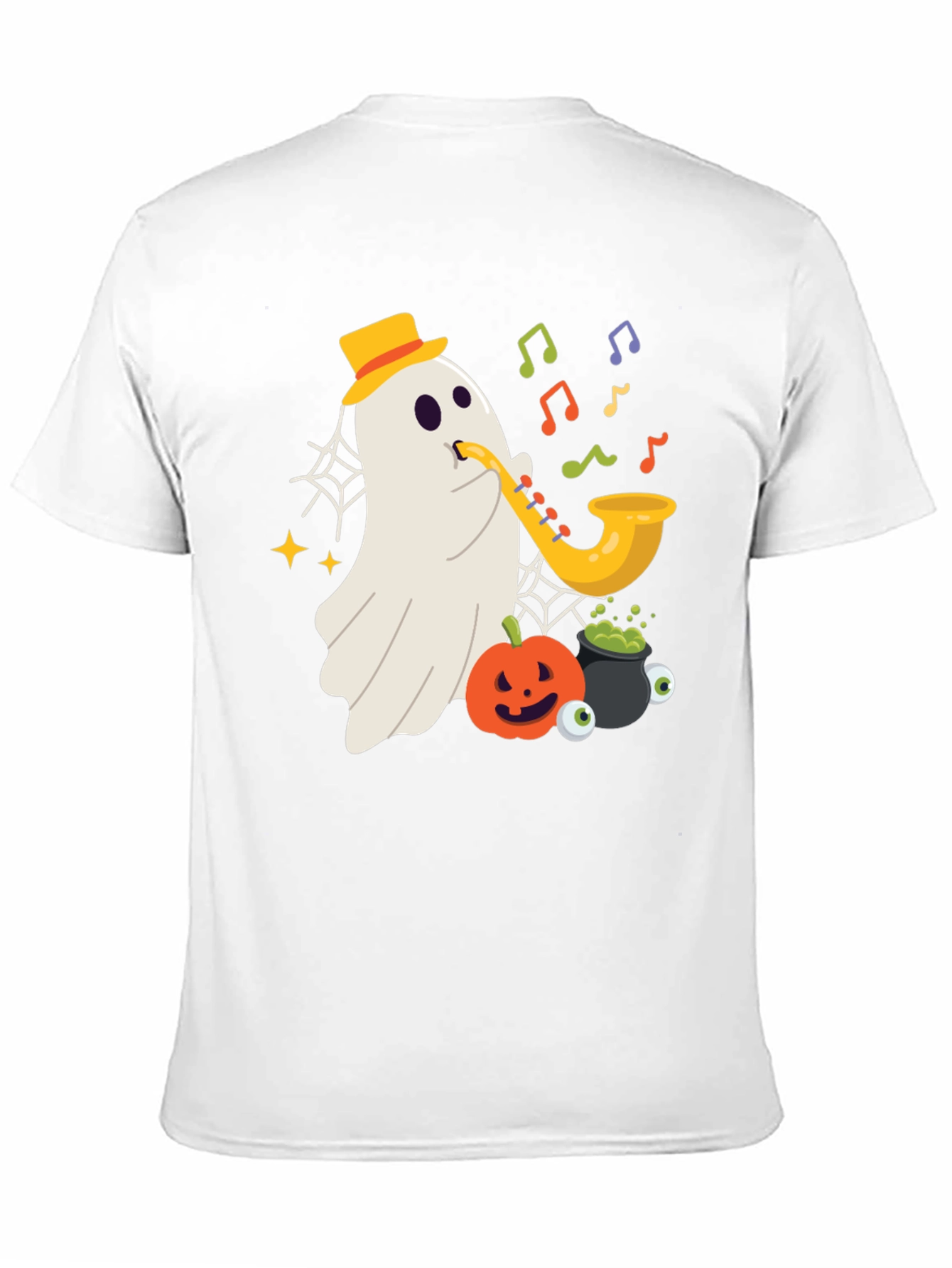 Spooky Sax Ghost T-Shirt - Halloween Vibes!