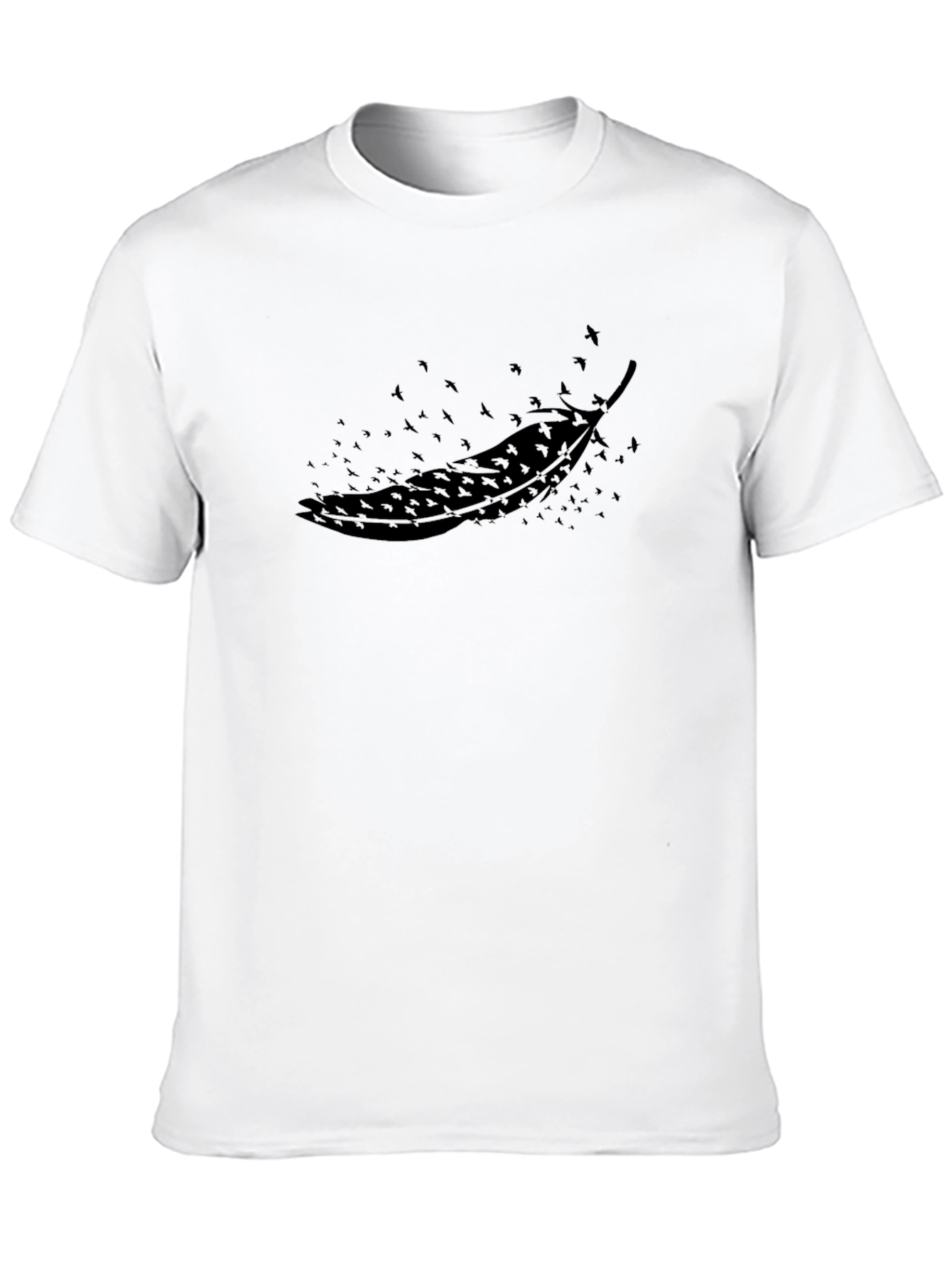 Feather & Birds Graphic T-Shirt - Modern Casual Tee