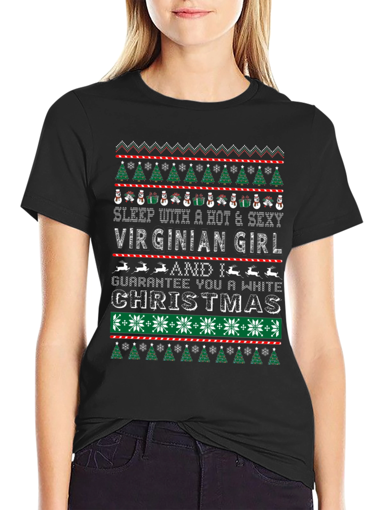 Hot Virginian Girl Christmas T-Shirt