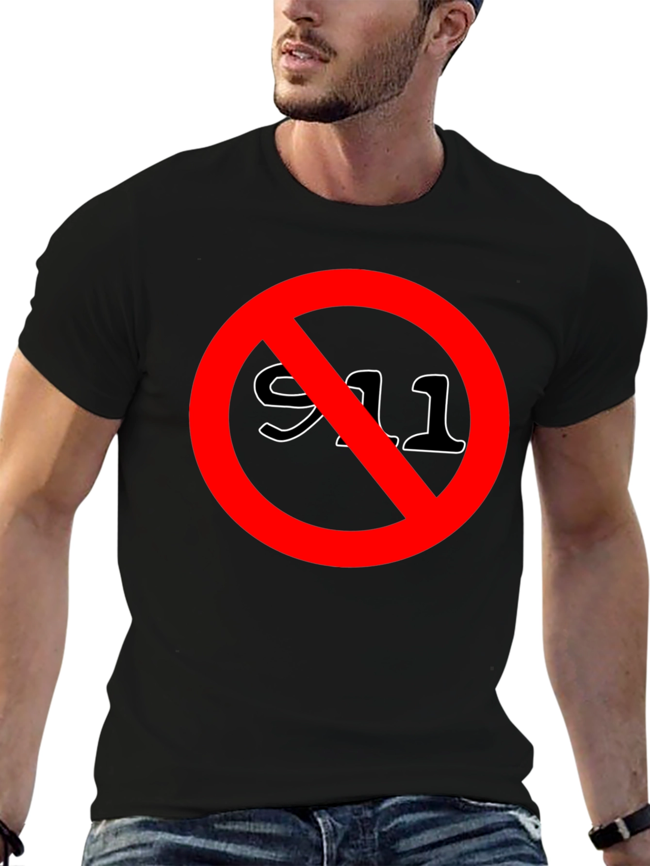 Anti 911 T-Shirt - Black Crew Neck Tee
