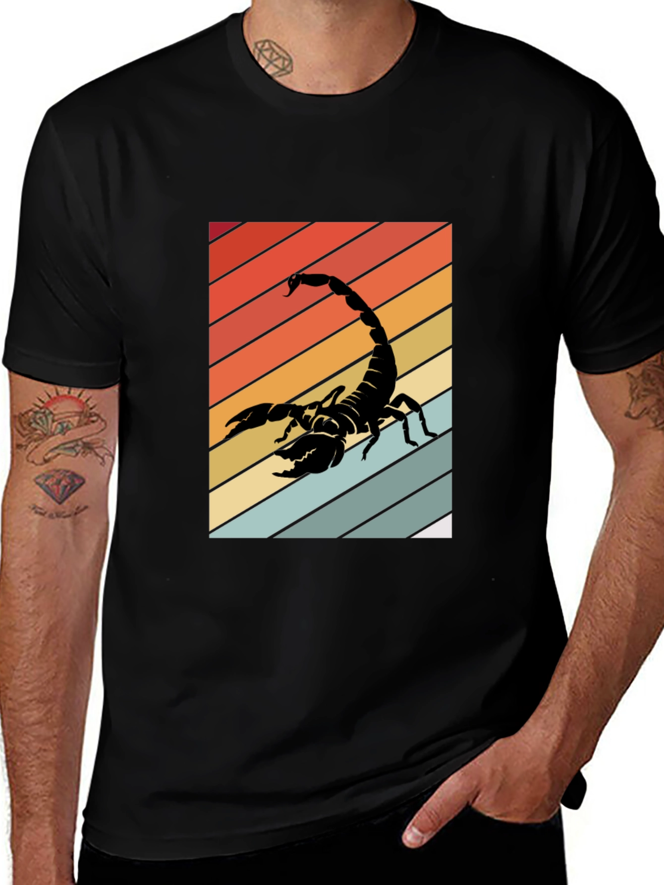 Retro Scorpion Graphic Tee - Black