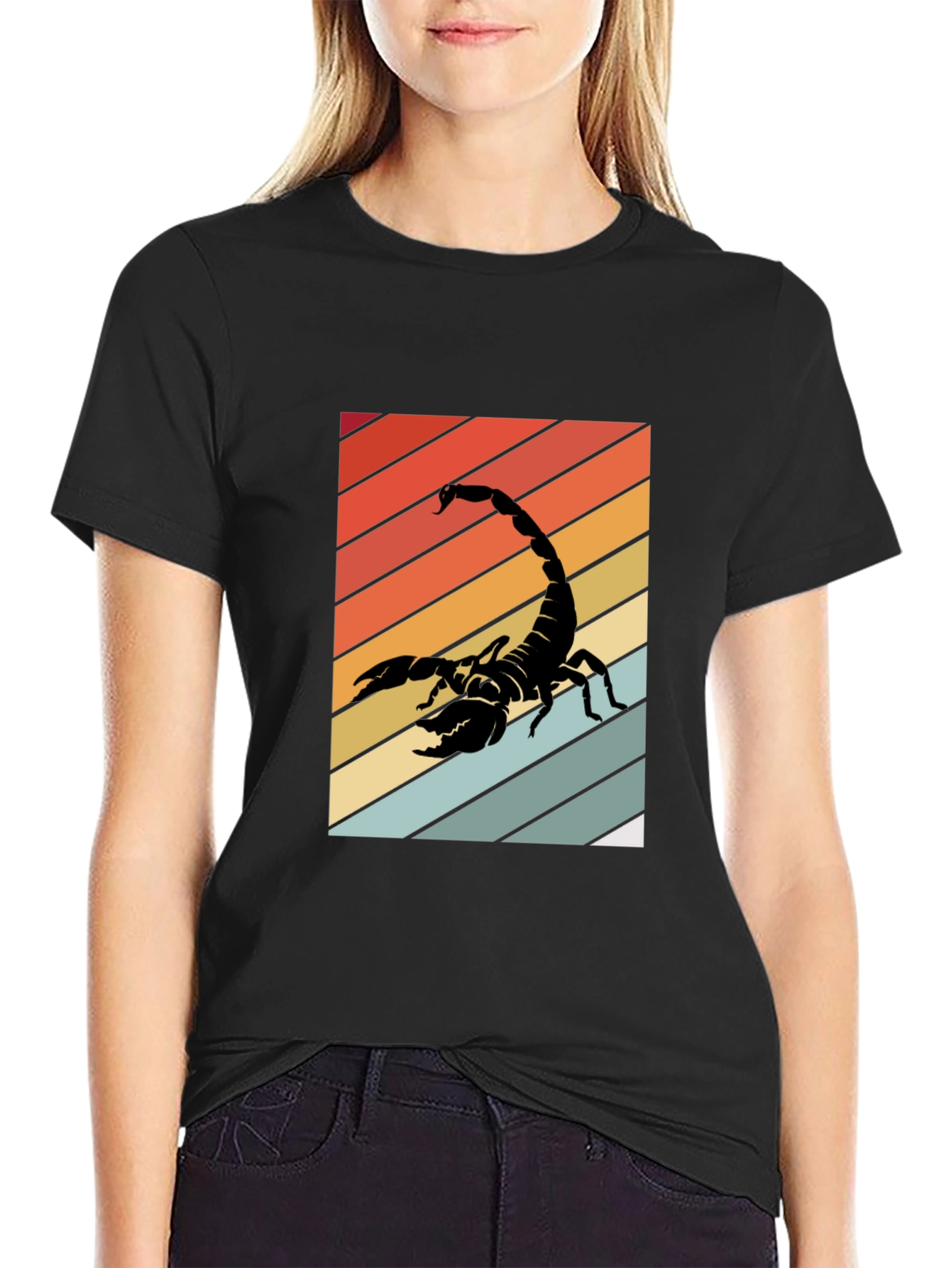 Retro Scorpion Graphic Tee - Black