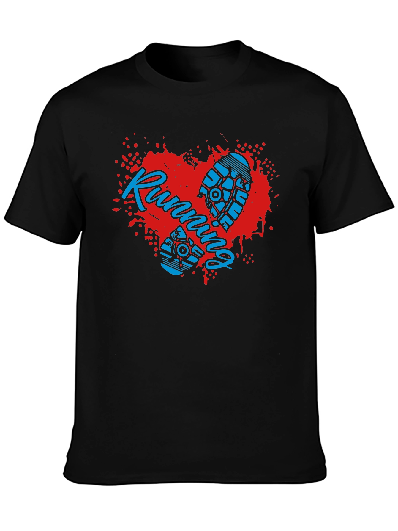 Running Heart Graphic T-Shirt - Sporty Casual Wear