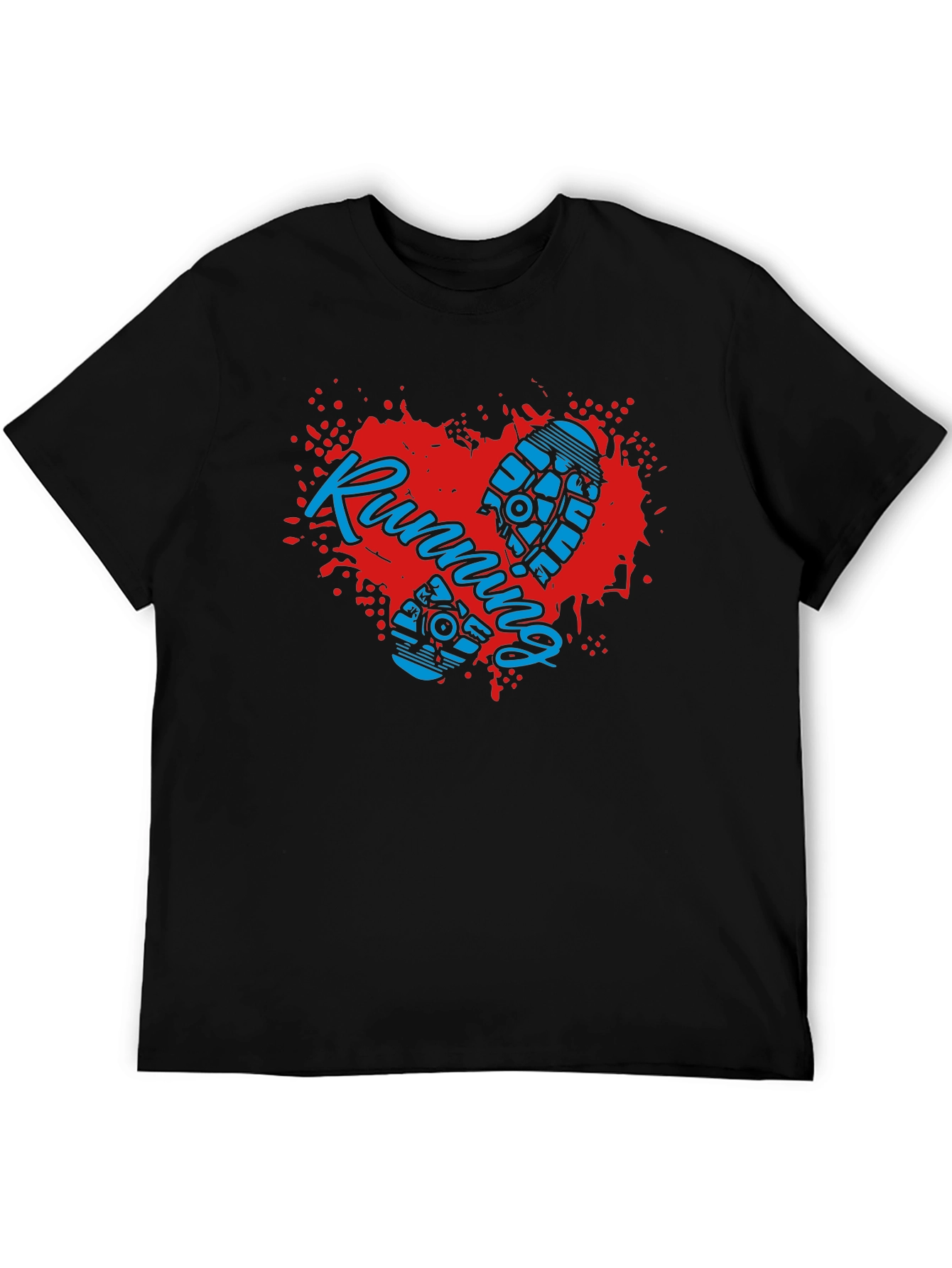Running Heart Graphic T-Shirt - Sporty Casual Wear