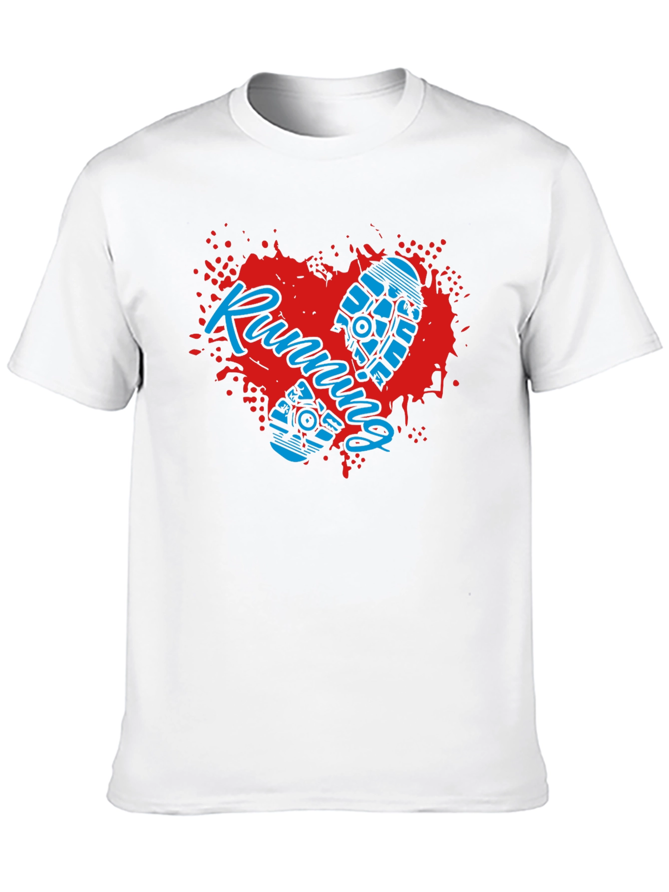 Running Heart Graphic T-Shirt - Sporty Casual Wear