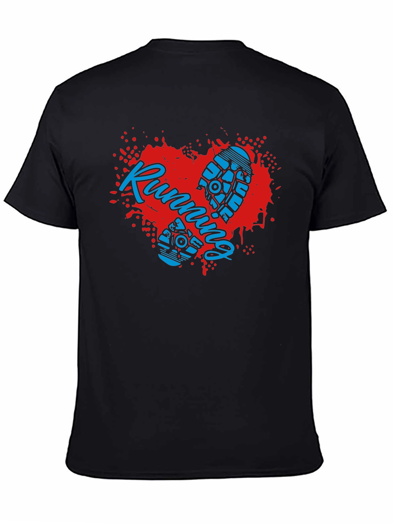 Running Heart Graphic T-Shirt - Sporty Casual Wear