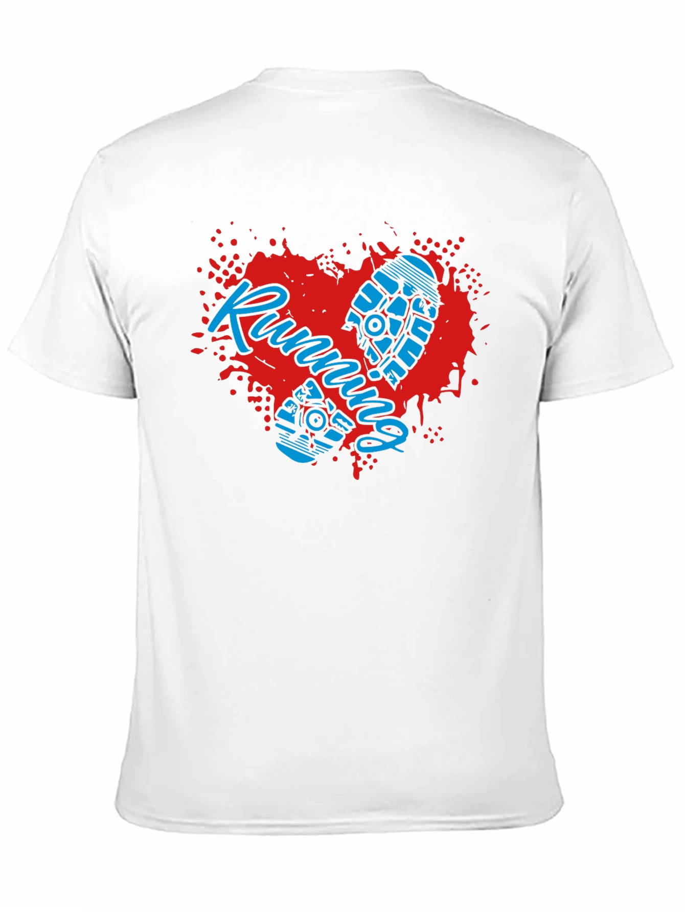 Running Heart Graphic T-Shirt - Sporty Casual Wear